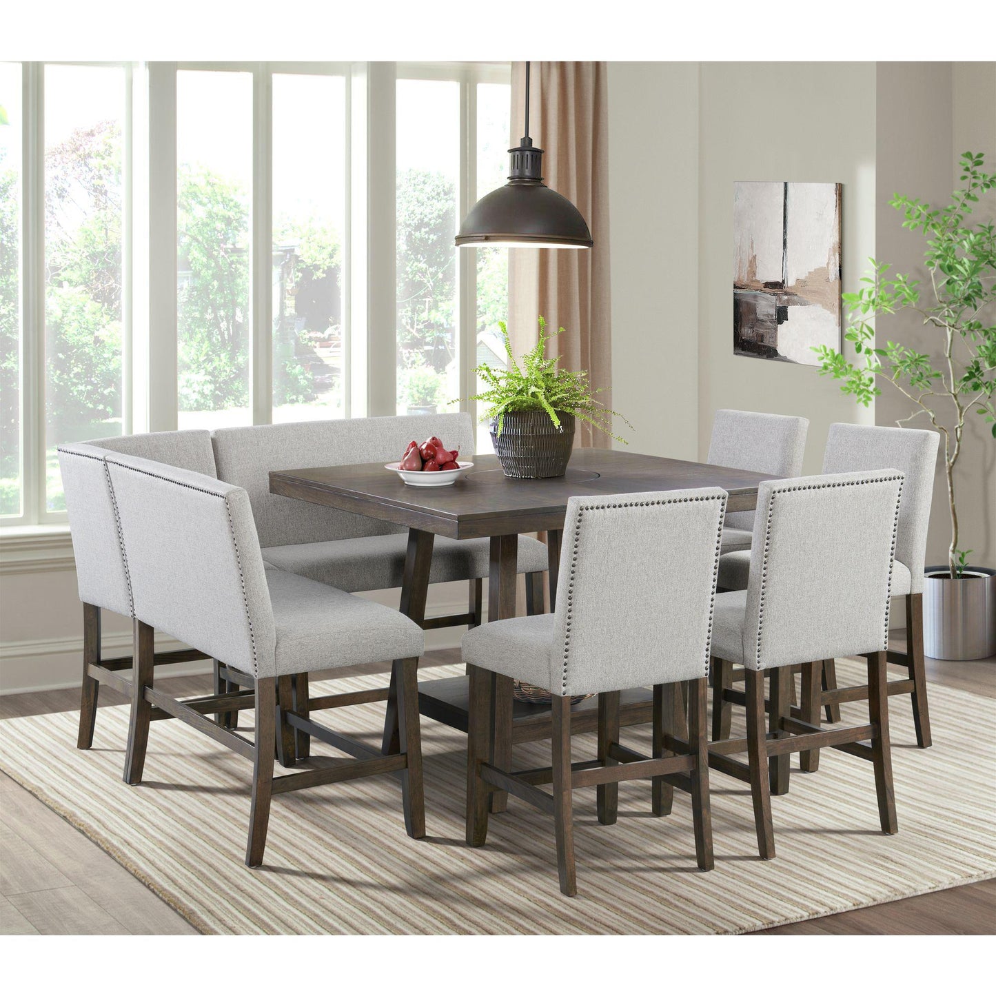  Elements International Seneca D-7670-5-CCBNC Counter 3 pc Corner Bench IMAGE 4