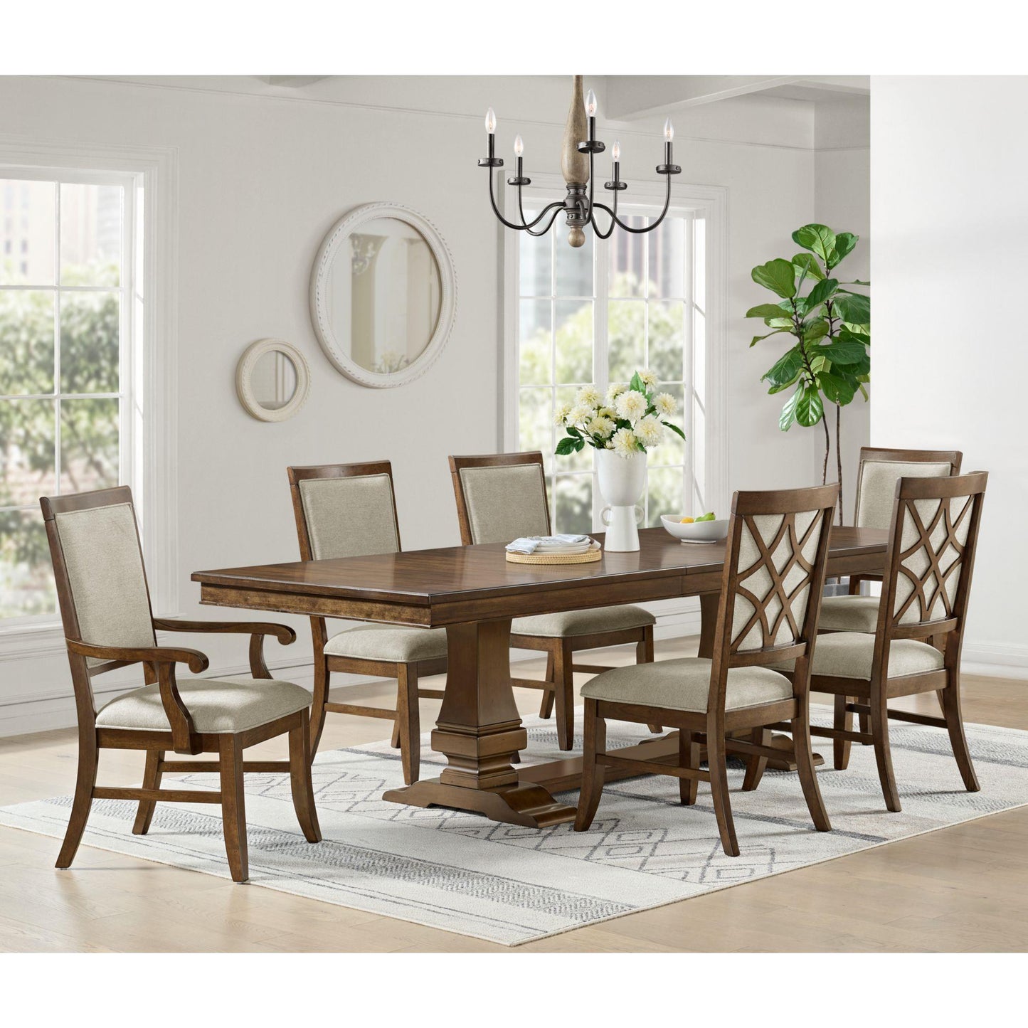  Elements International Phillipe D-5210-5-AC Dining Arm Chair IMAGE 4