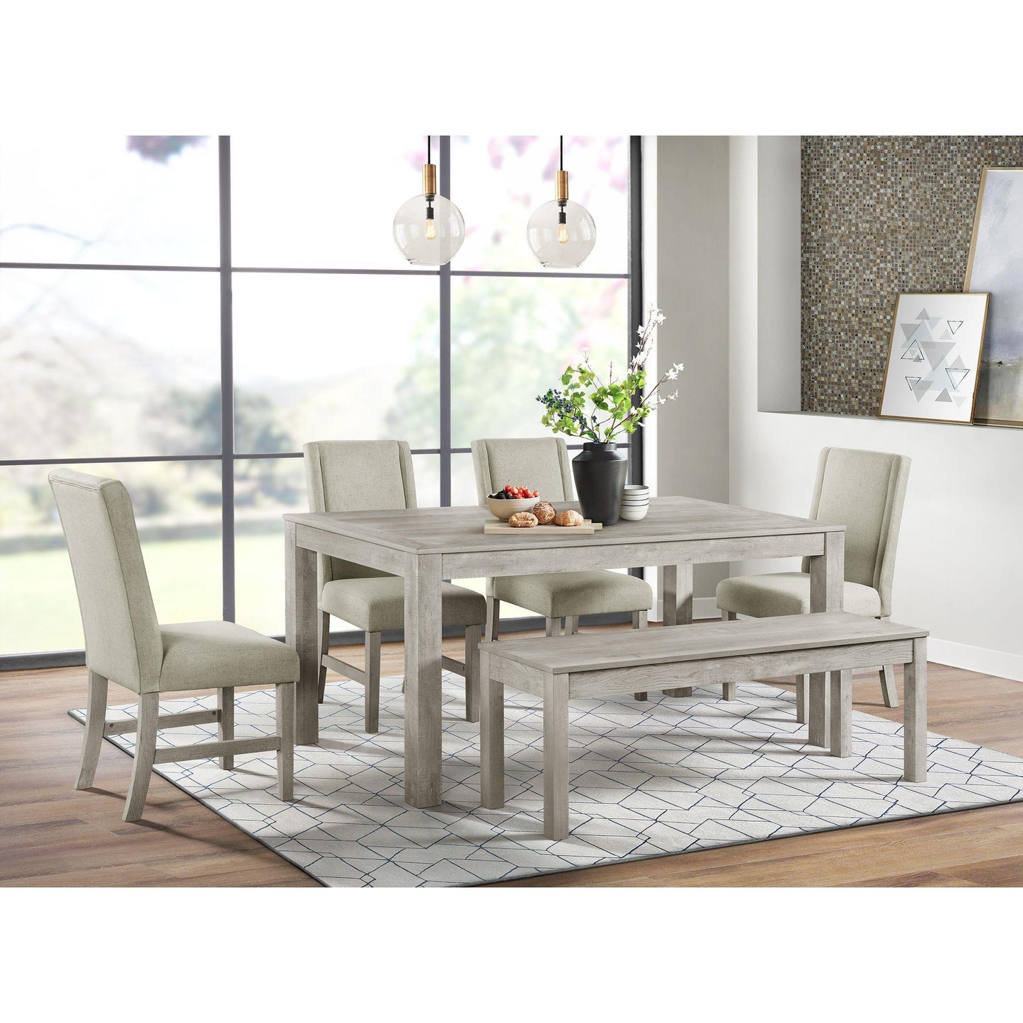  Elements International Eleanor D-6460-3-BN Dining Bench IMAGE 3