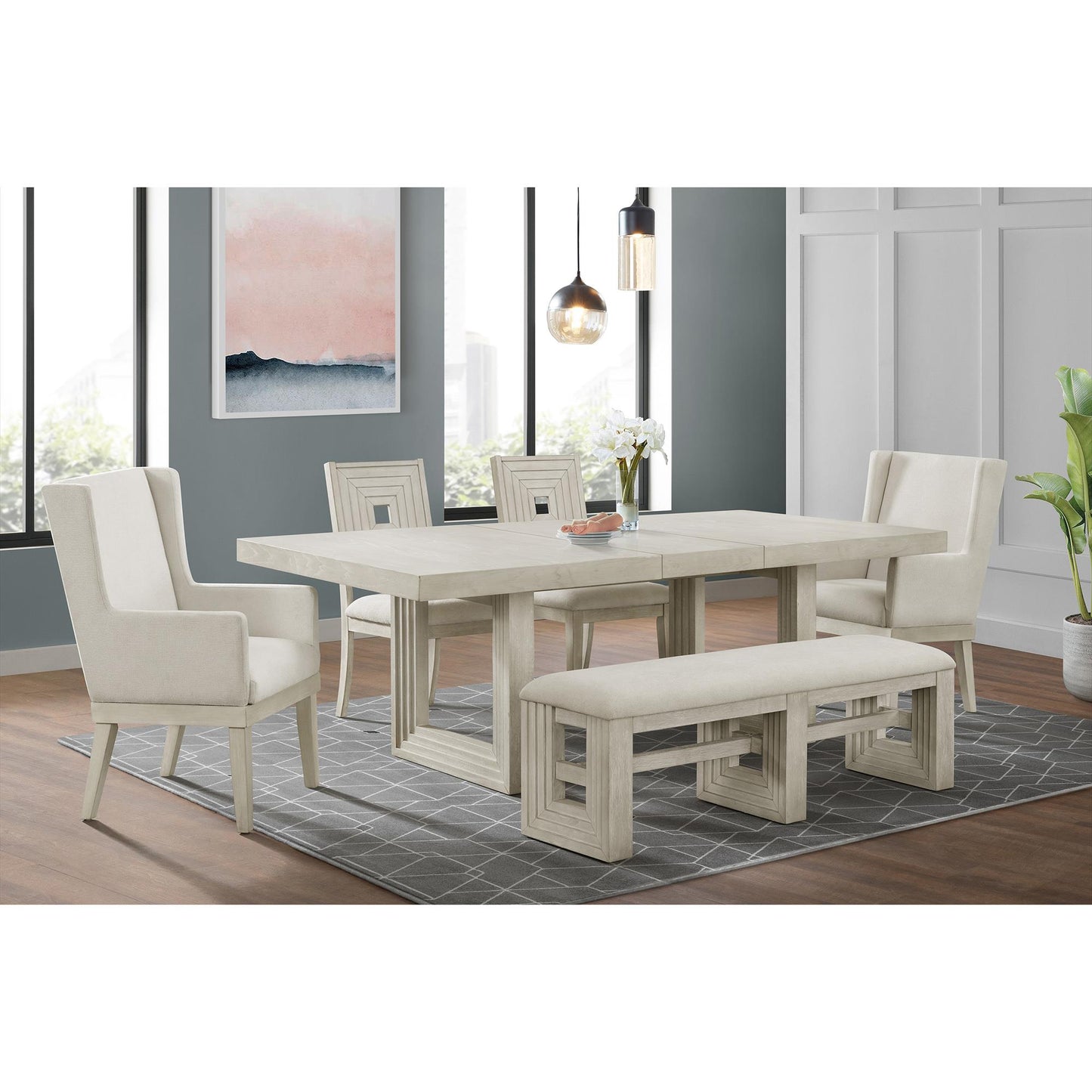  Elements International Avalanche D-11600-7-BN Dining Bench IMAGE 3