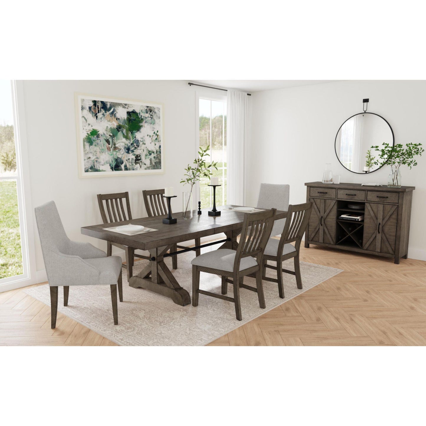  Elements International Yellowstone D-12830-3-AC Dining Host Chair IMAGE 5