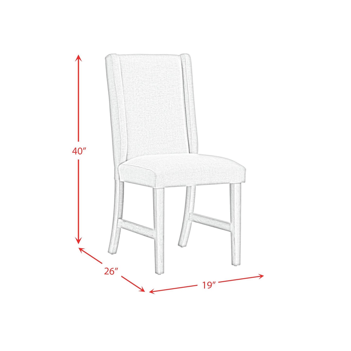 Elements International Eleanor D-6460-3-SC Dining Side Chair IMAGE 8