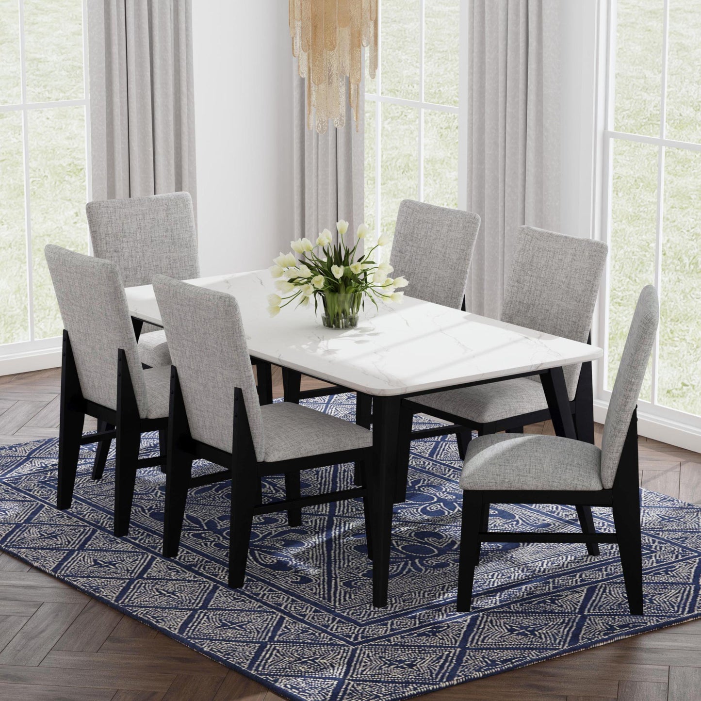  Elements International Marlene D-15850-8-DT Dining Table IMAGE 4