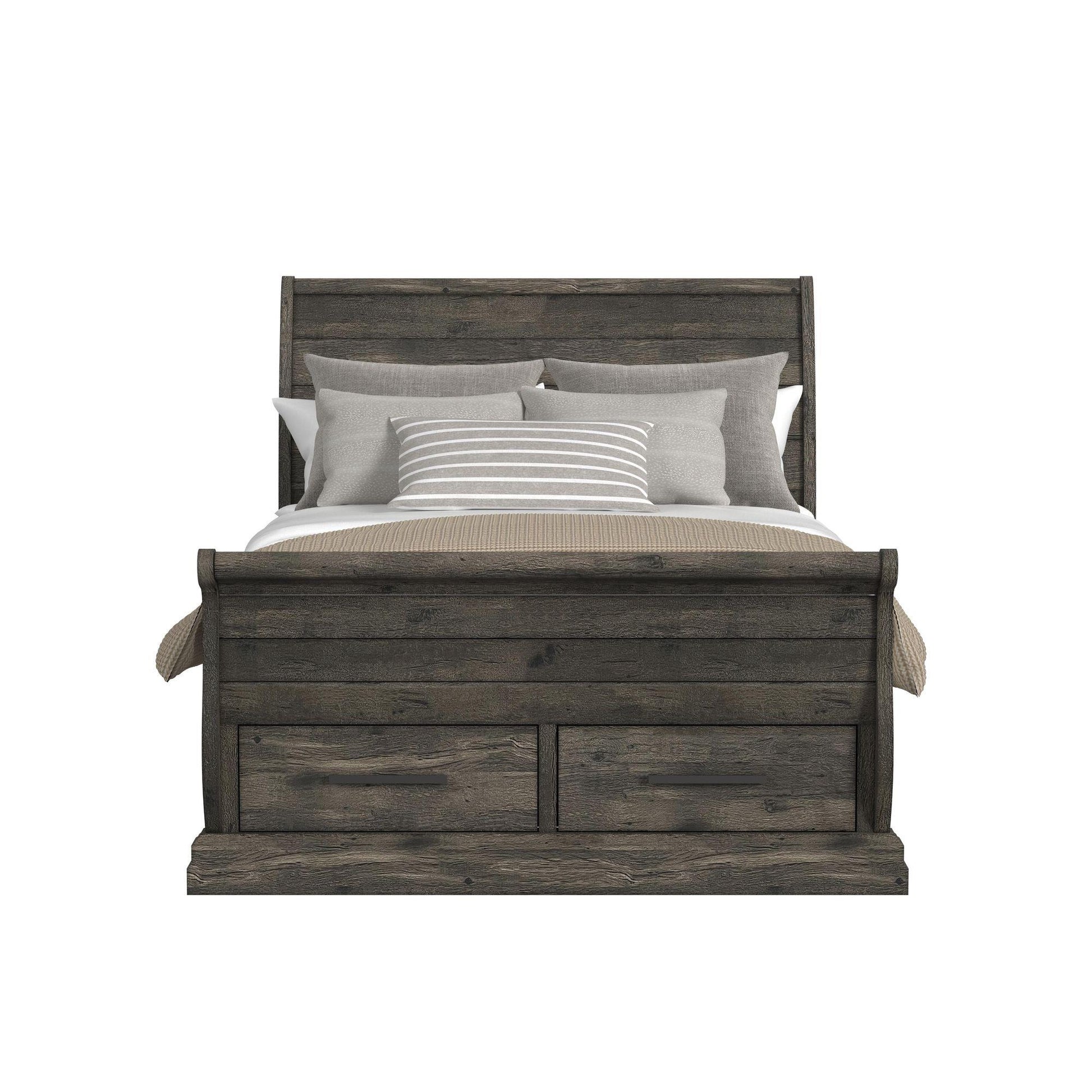  Elements International Park Ridge B-13130-8-FSLB Full Sleigh Storage Bed IMAGE 2