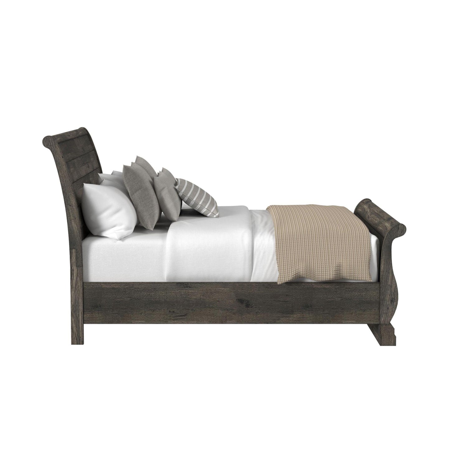  Elements International Park Ridge B-13130-8-FSLB Full Sleigh Storage Bed IMAGE 3