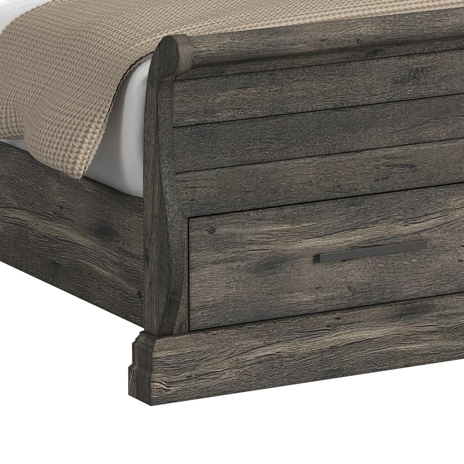  Elements International Park Ridge B-13130-8-FSLB Full Sleigh Storage Bed IMAGE 6