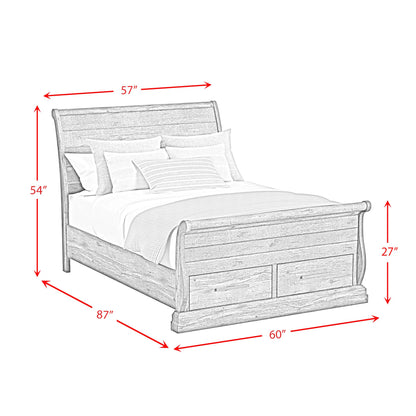 Elements International Park Ridge B-13130-8-FSLB Full Sleigh Storage Bed IMAGE 9