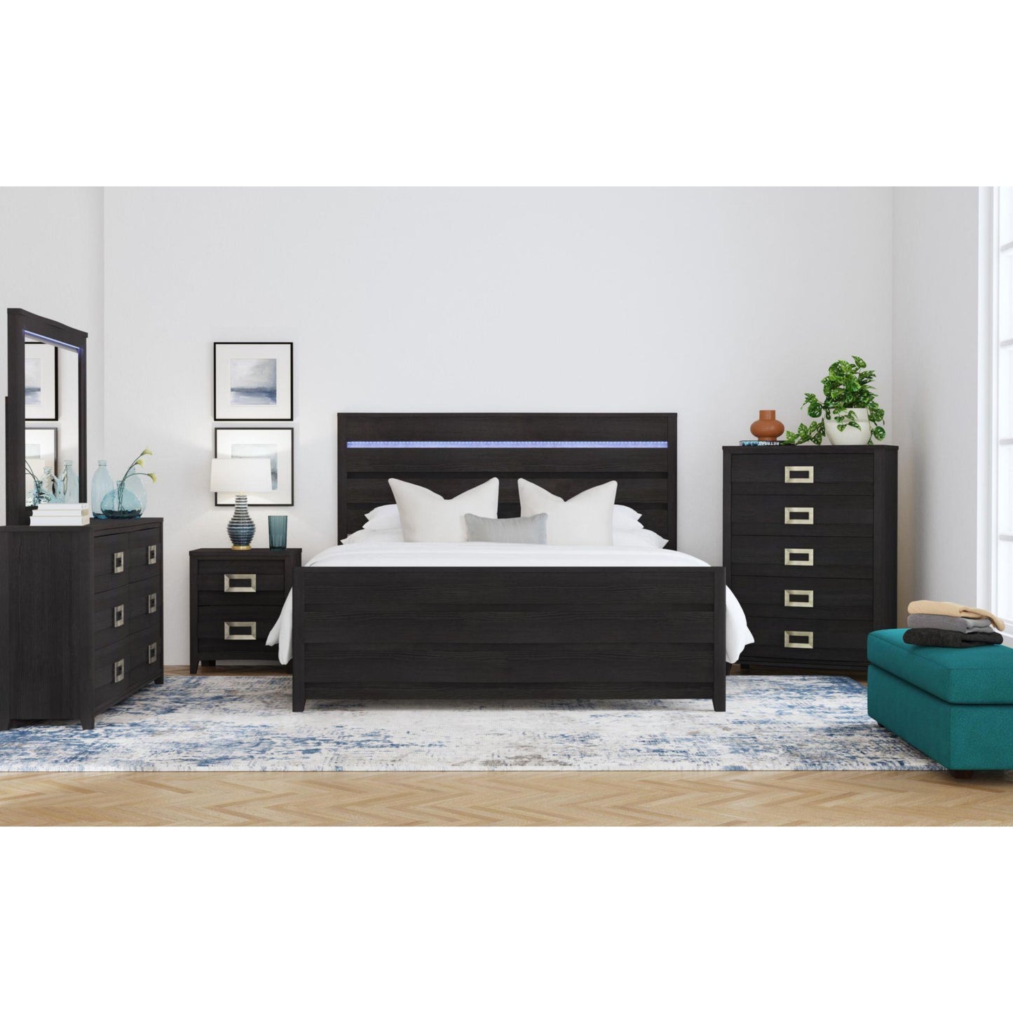  Elements International Tobias B-15990-8-KBL King Bed IMAGE 3