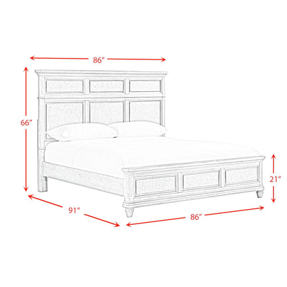  Elements International Whit-Ash B-11360-3-KB King Panel Bed IMAGE 9
