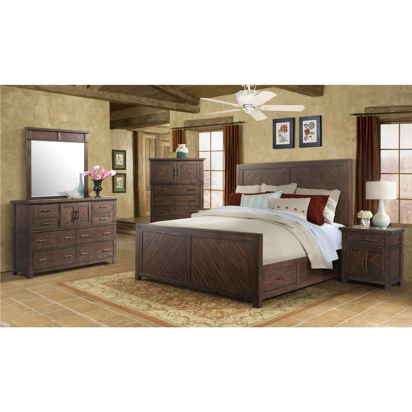  Elements International Jax JX600KB King Platform Storage Bed IMAGE 4