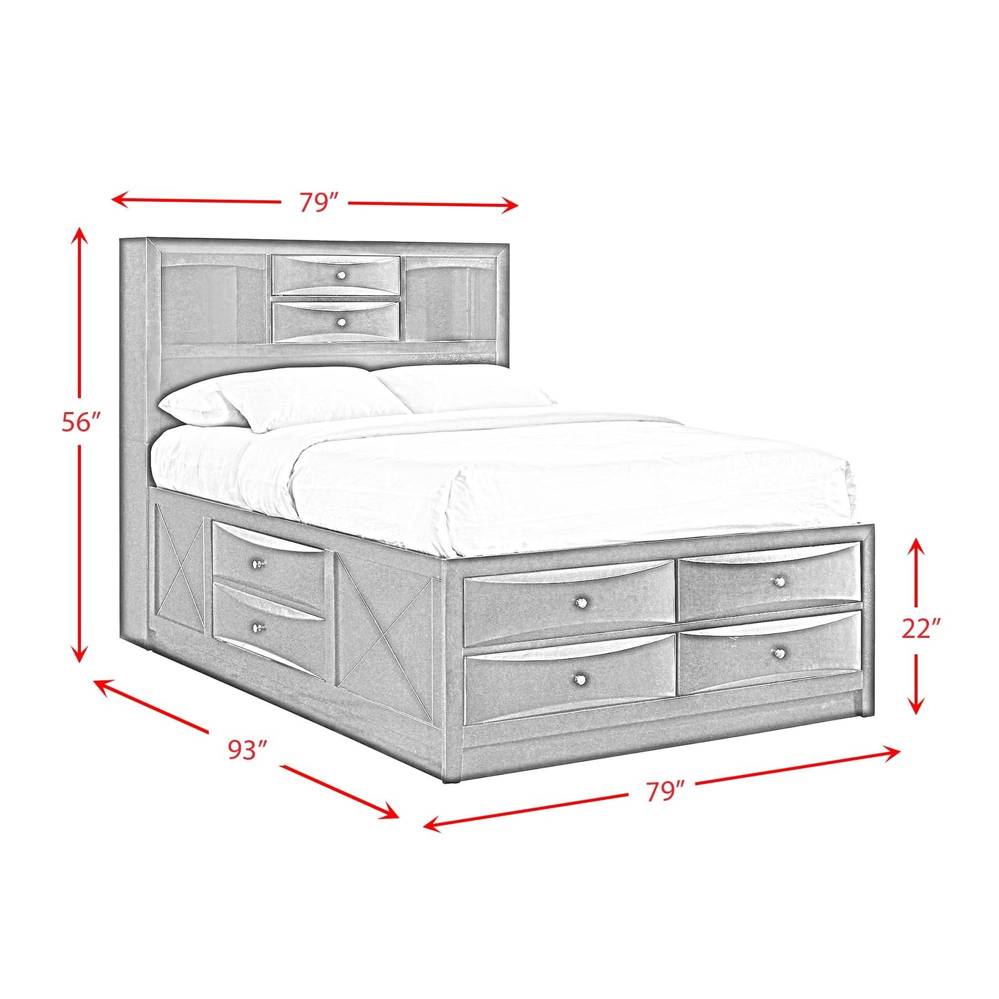  Elements International Emily EG170KB King Storage Bed IMAGE 5