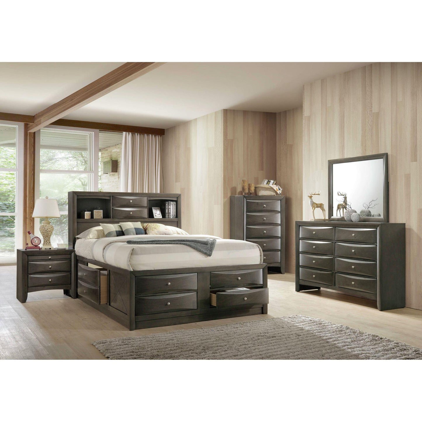  Elements International Emily EG199KB King Storage Bed IMAGE 3