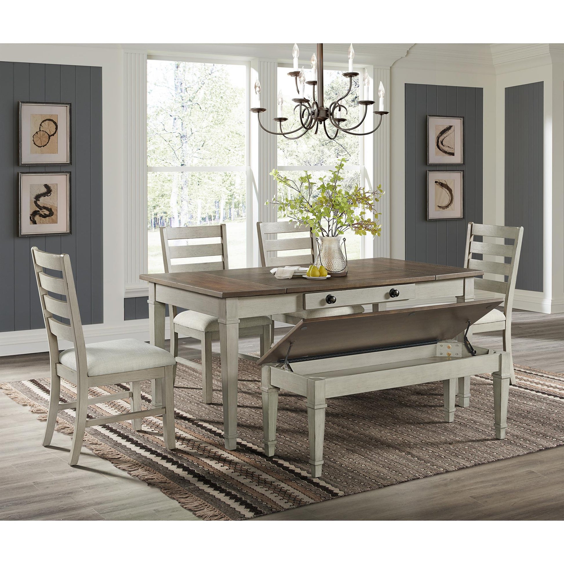  Elements International Farmington D-9890-7-SC Ladder Back Dining Side Chair IMAGE 5