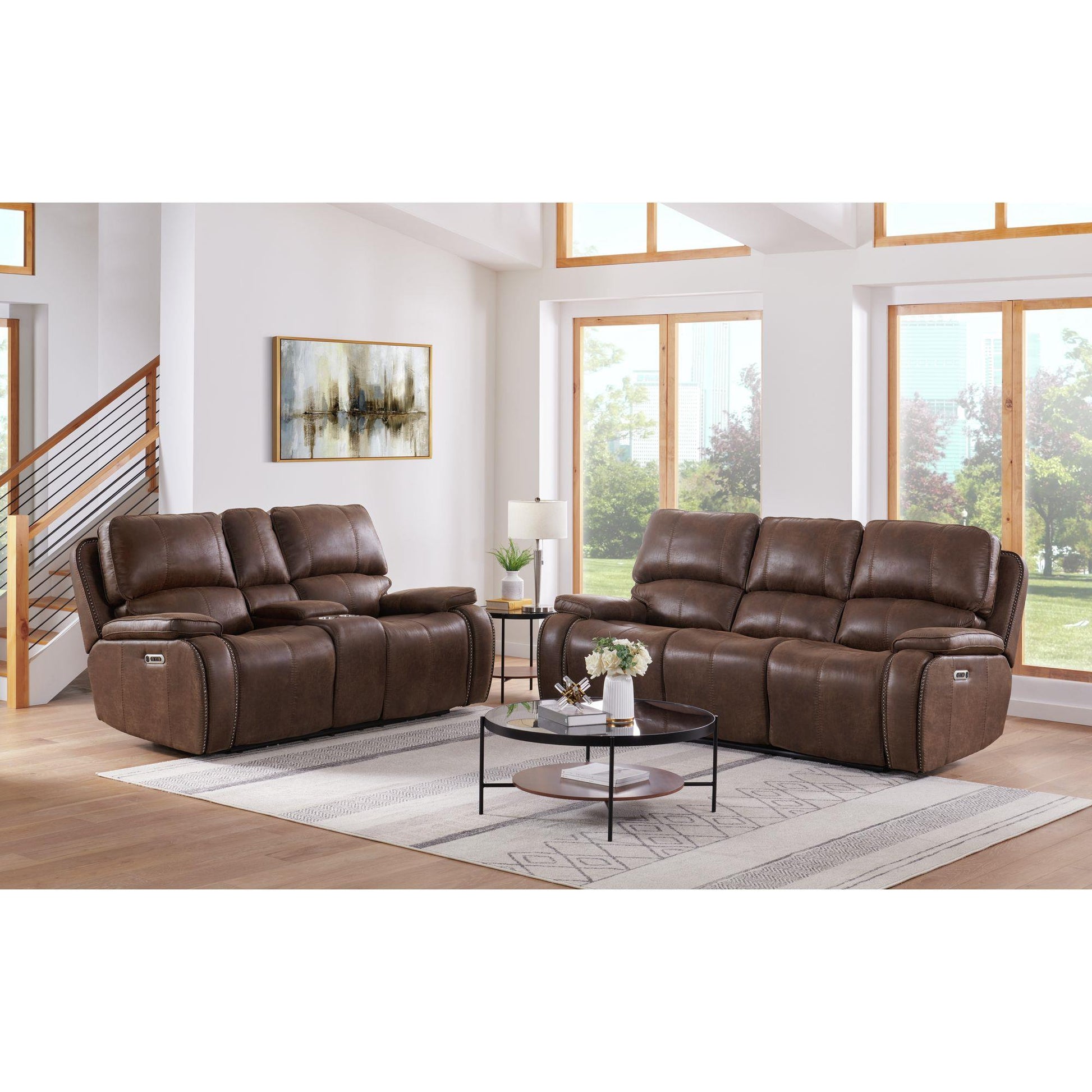  Elements International Atlantis U-5230-8640-285PP Power Motion Loveseat IMAGE 8