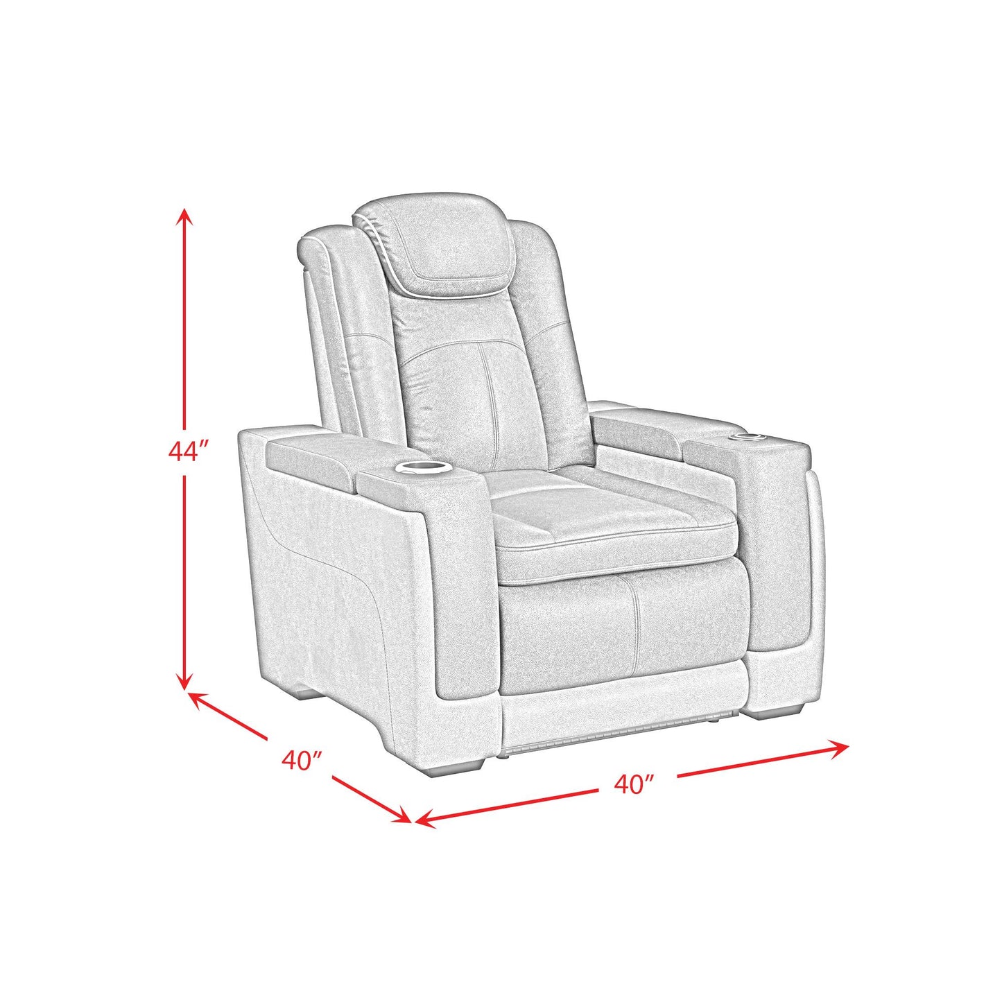  Elements International Lantana U-13660-10560-105PP Power Motion Recliner IMAGE 13