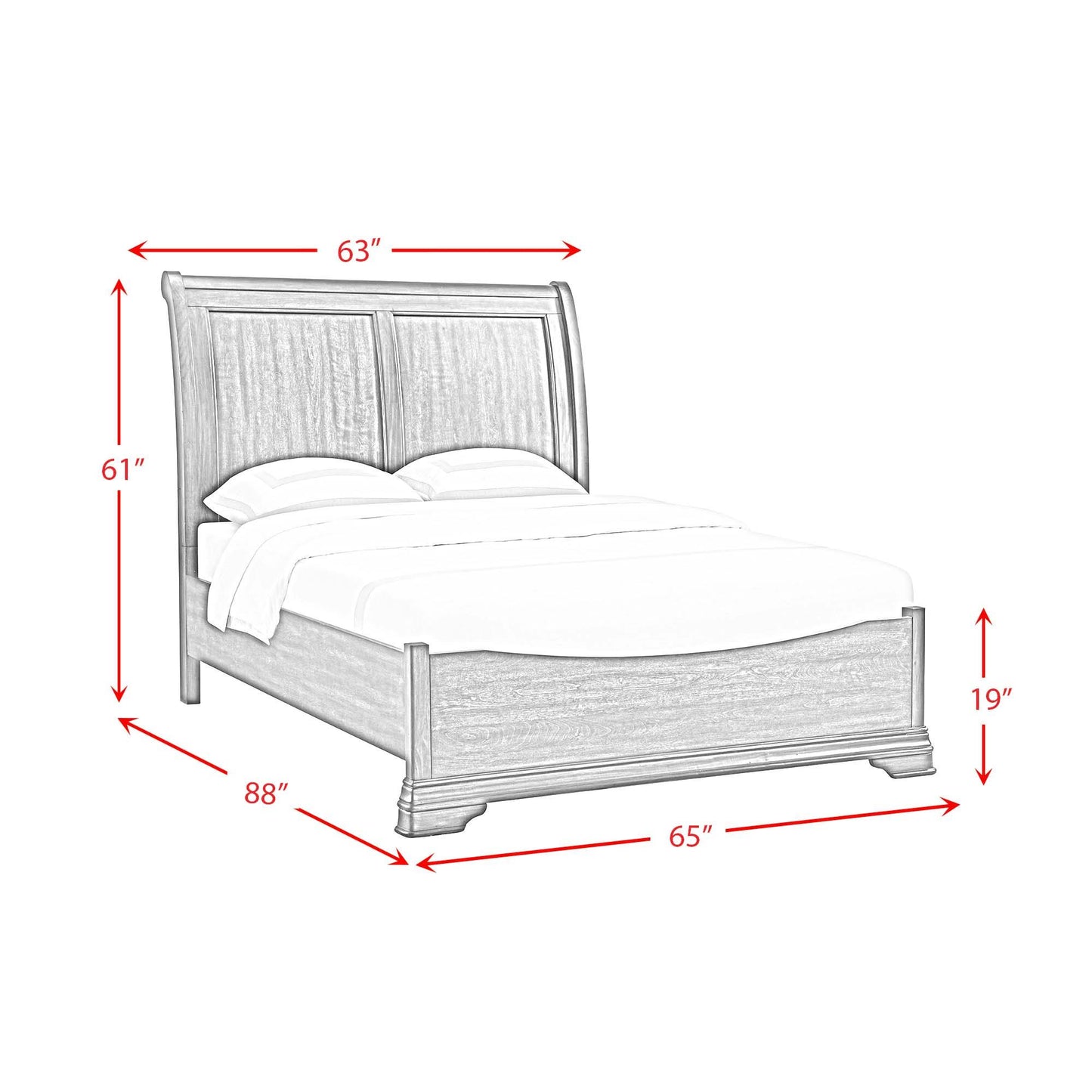  Elements International Phillipe B-5210-5-QB Queen Bed IMAGE 9