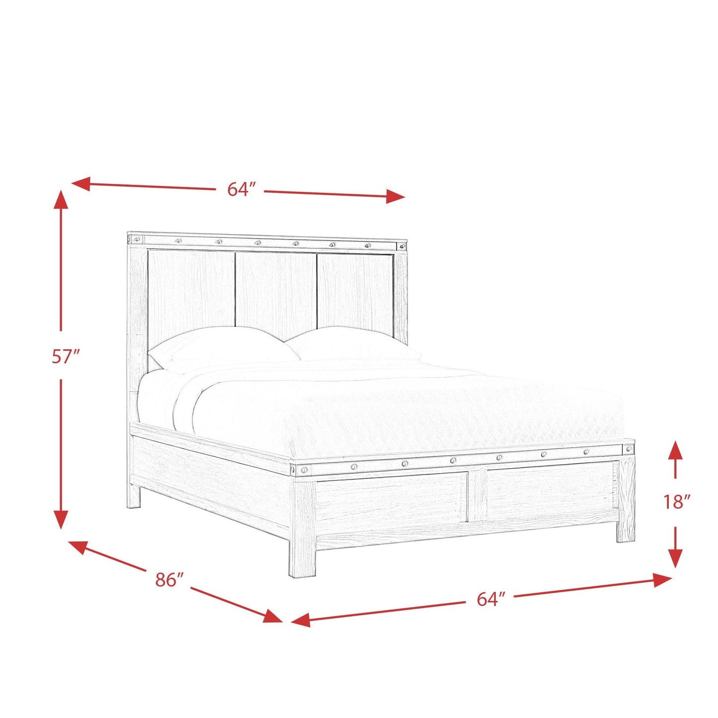  Elements International Wade WE600QB Queen Panel Bed IMAGE 10