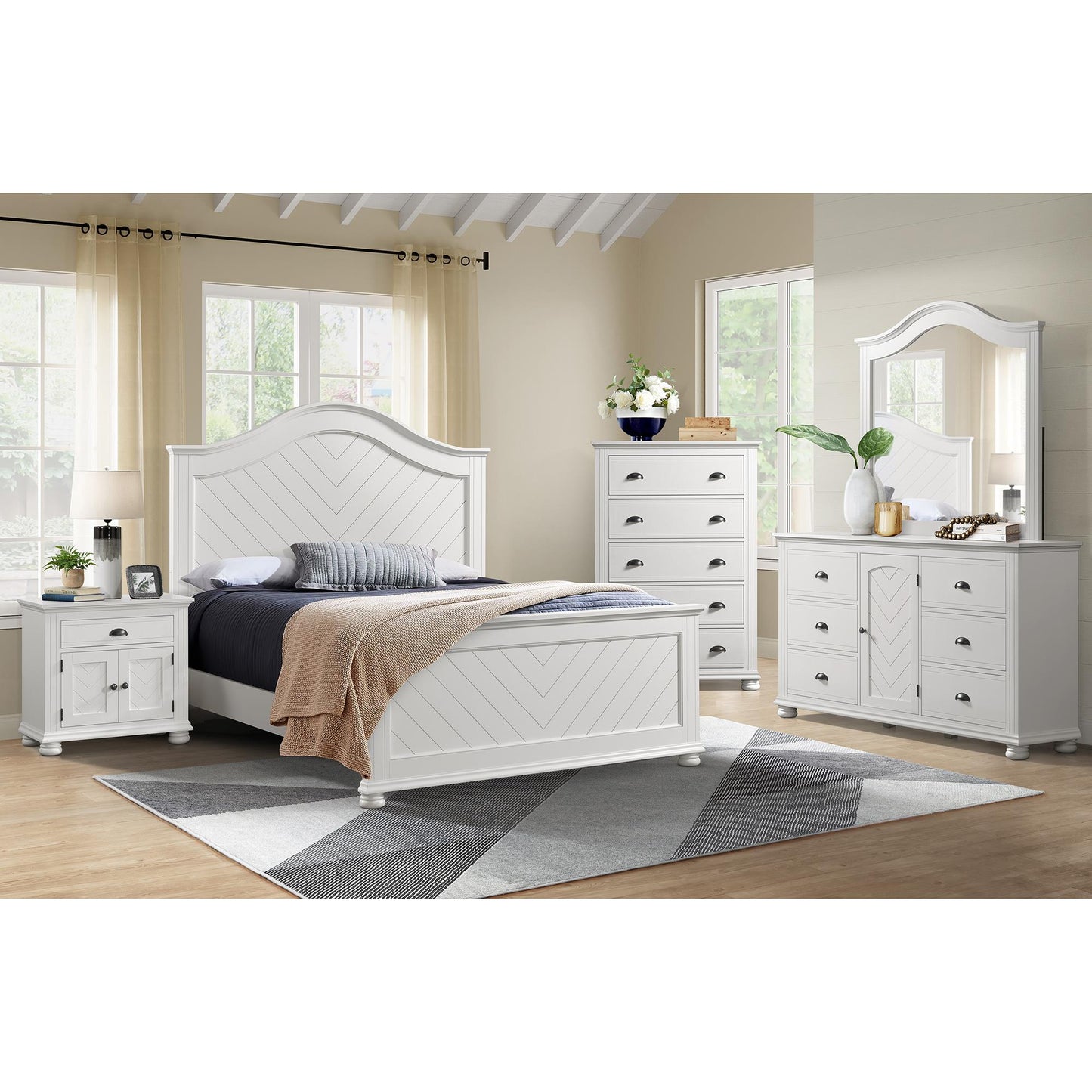  Elements International Kona B-9340-7-QB Queen Panel Bed IMAGE 3