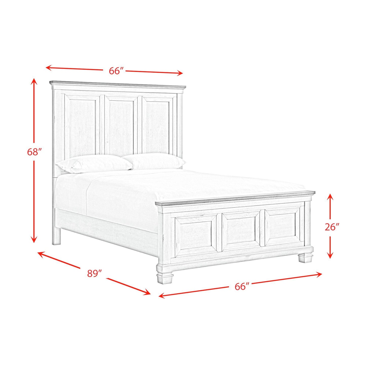  Elements International Farmington B-9890-7-QB Queen Panel Bed IMAGE 9