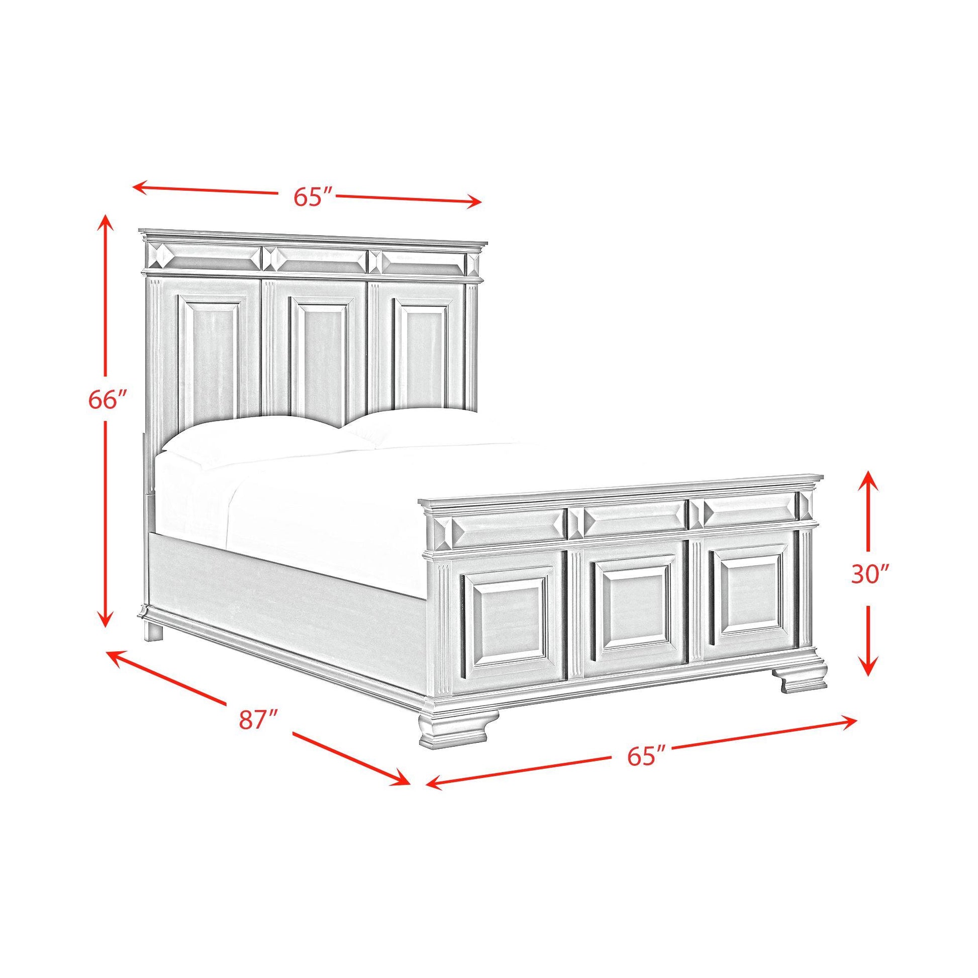  Elements International Bridgestone B-10980-7-QB Queen Panel Bed IMAGE 8