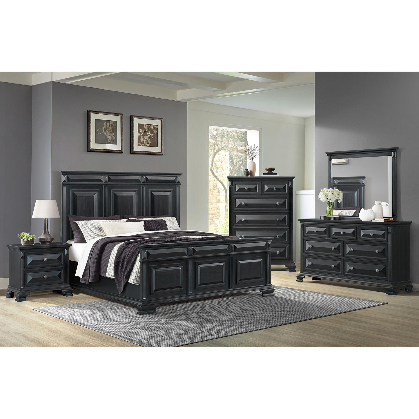  Elements International Bridgestone B-10980-8-QB Queen Panel Bed IMAGE 3