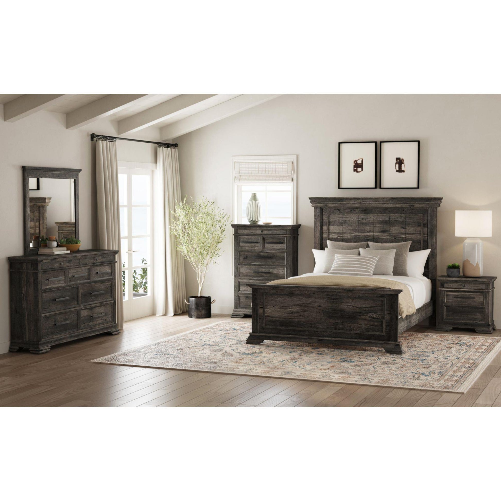  Elements International Park Ridge B-13130-8-QB Queen Panel Bed IMAGE 3