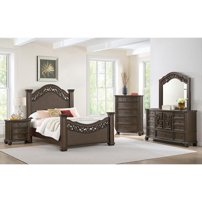  Elements International Brunswick B-13070-5-QB Queen Panel Bed IMAGE 3