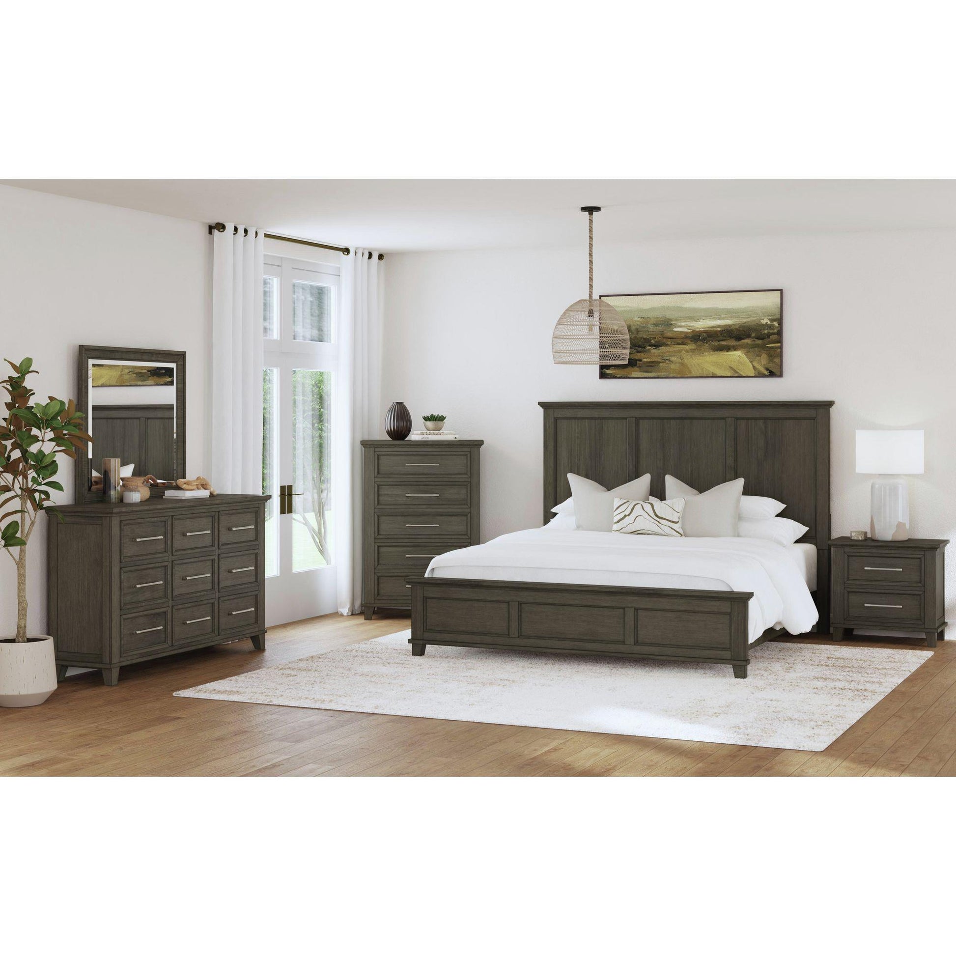  Elements International Canterbury B-13030-3-QB Queen Panel Bed IMAGE 3