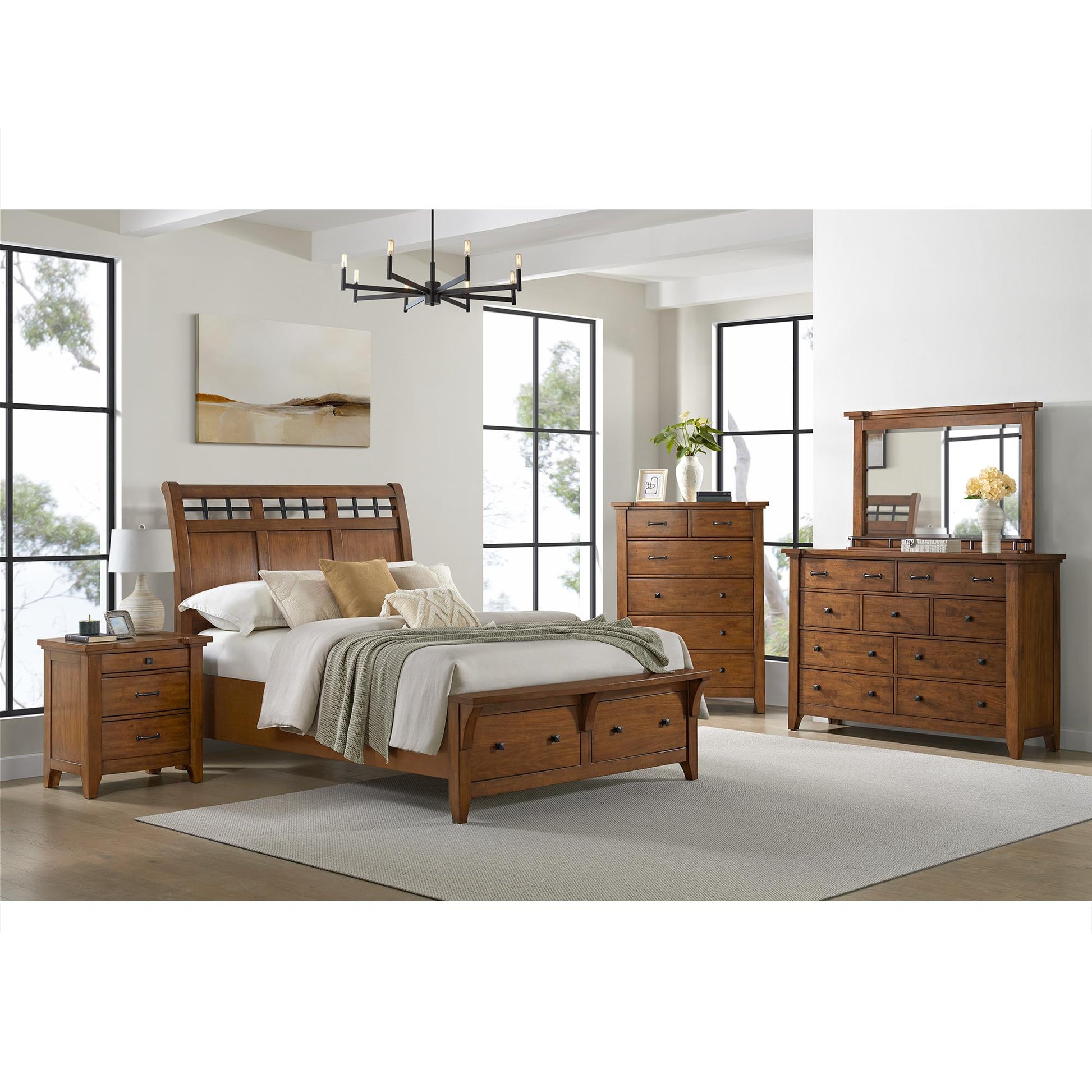 Elements International Gage B-15580-5-QSB Queen Sleigh Storage Bed IMAGE 4