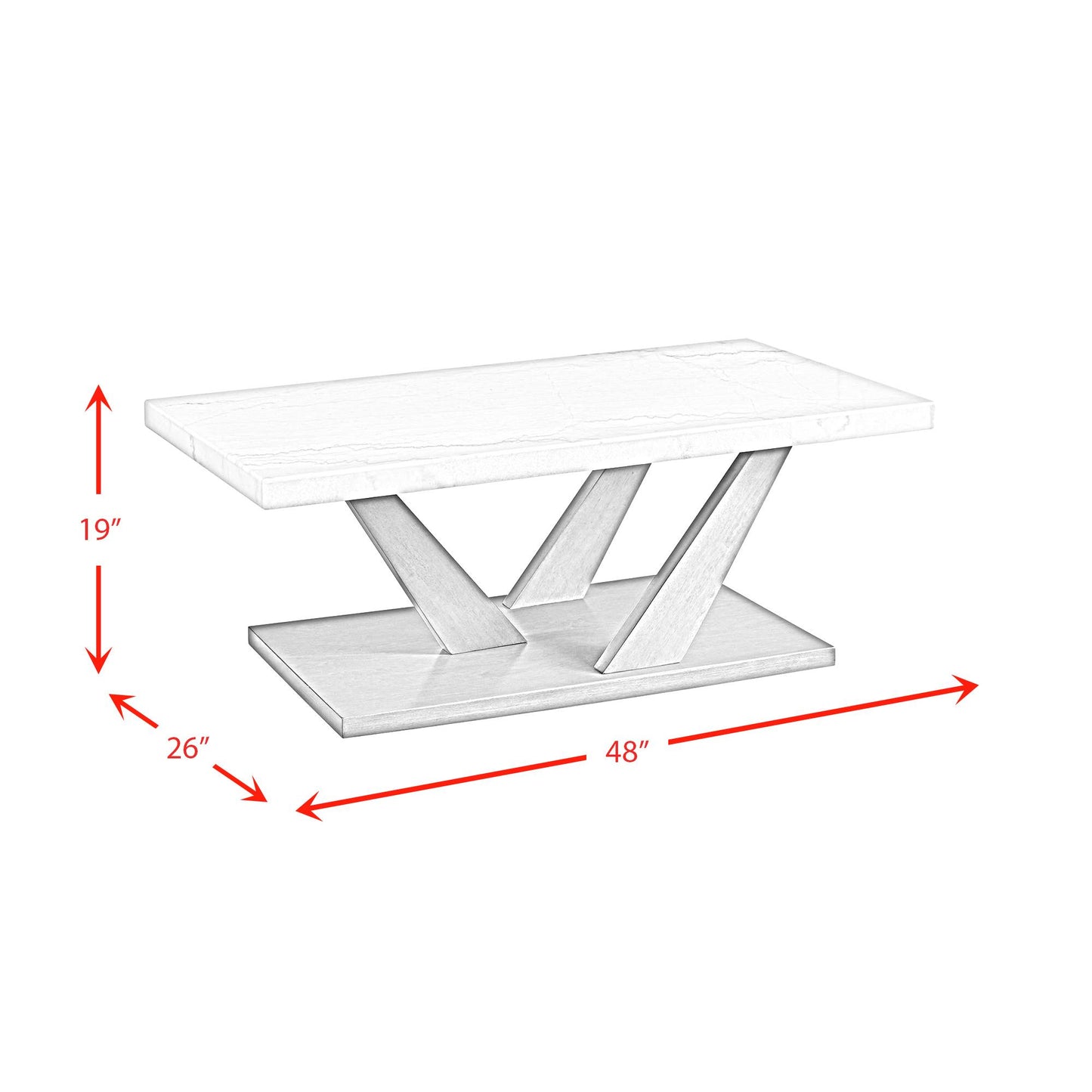  Elements International Greta T.6850.CT Rectangular Coffee Table IMAGE 10