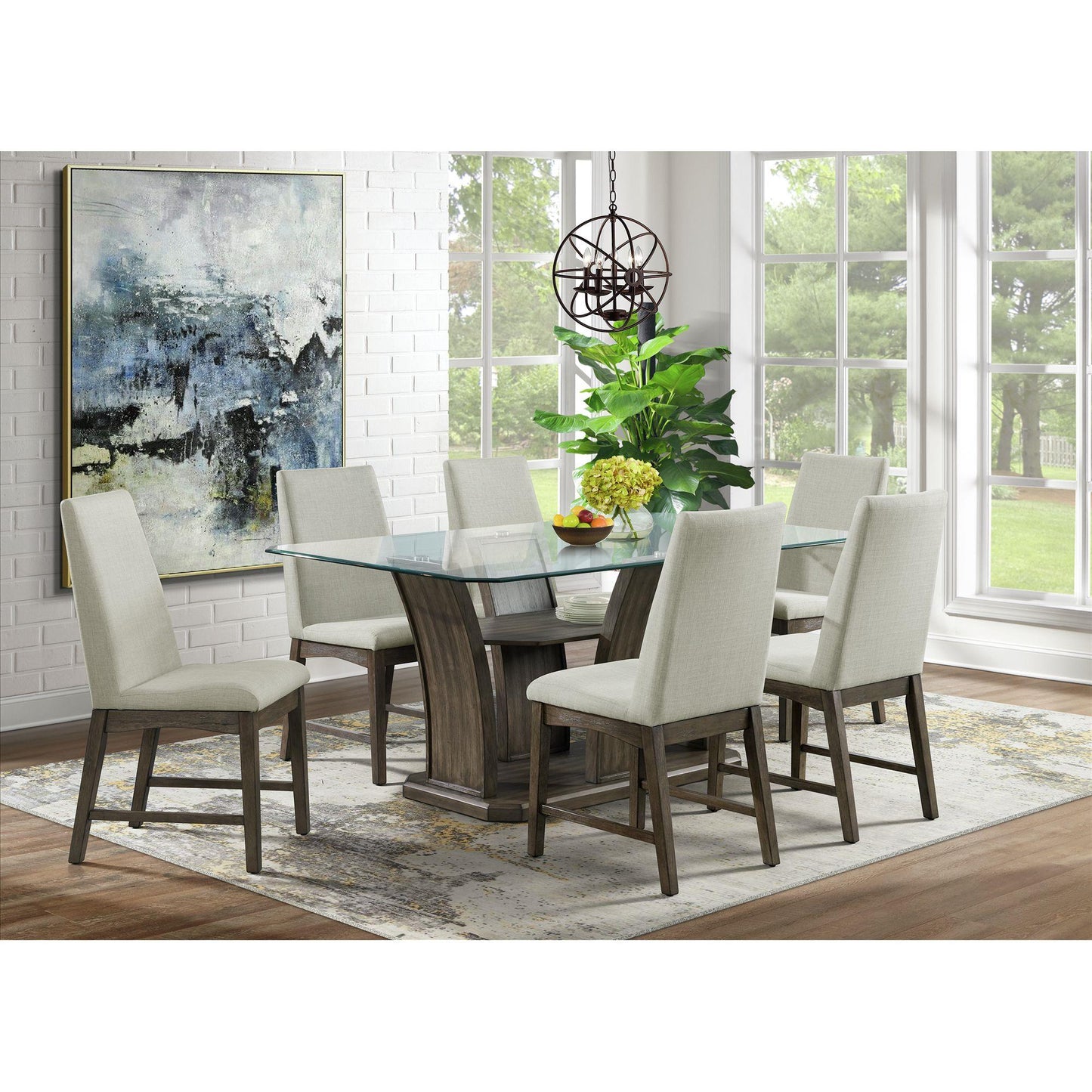  Elements International Dapper DPR300DTB Rectangular Dining Table IMAGE 4