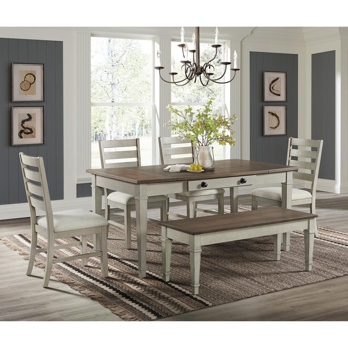  Elements International Farmington D-9890-7-DT Rectangular Dining Table IMAGE 5