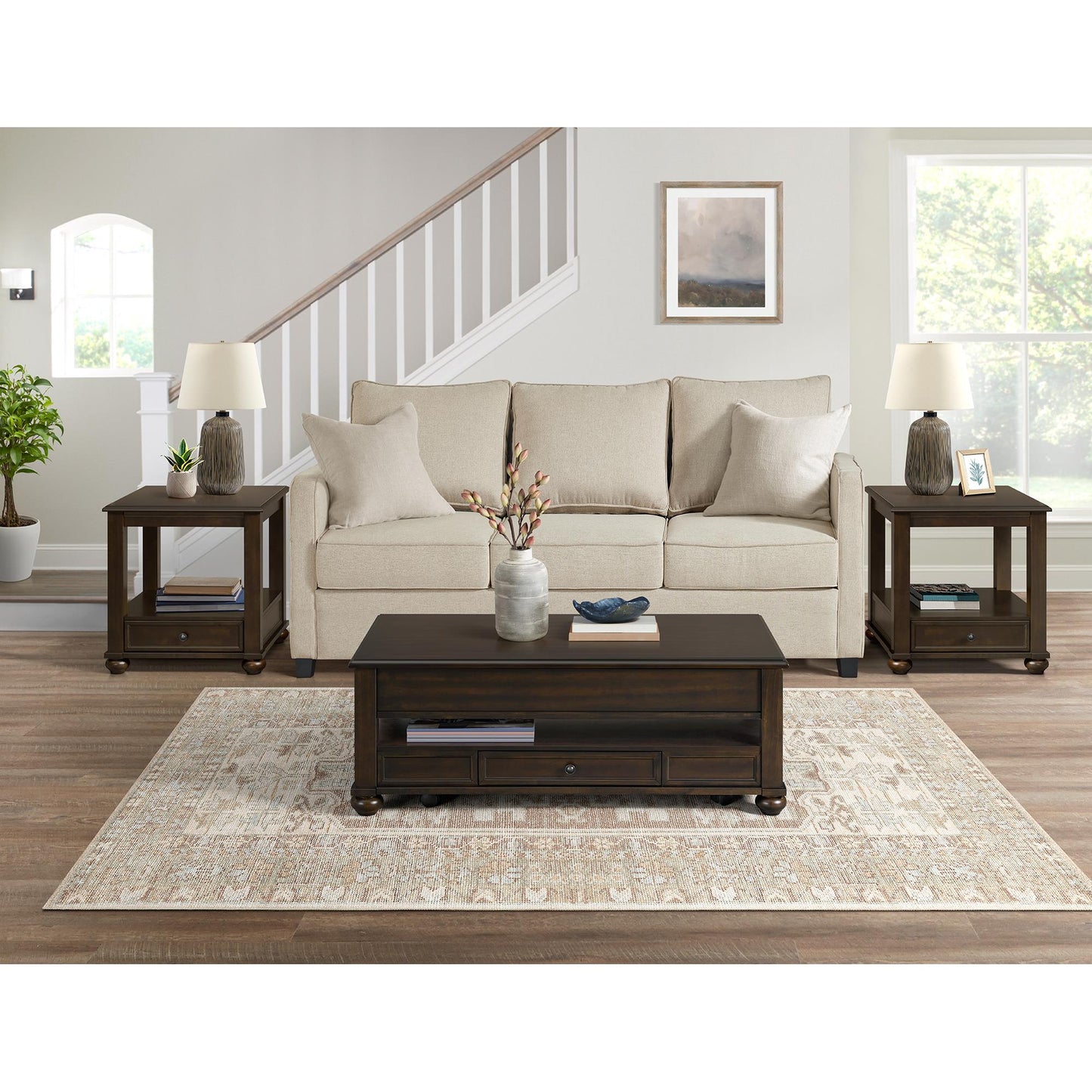  Elements International Wagner T-15740-5-RCT Rectangular Lift-Top Coffee Table IMAGE 4