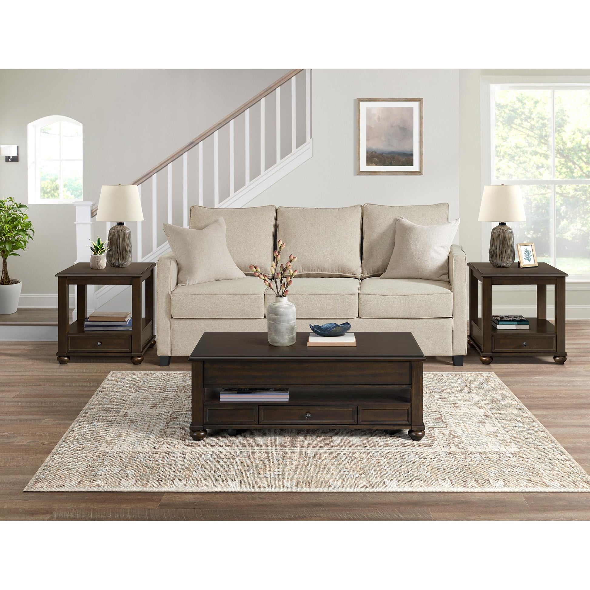  Elements International Wagner T-15740-5-RCT Rectangular Lift-Top Coffee Table IMAGE 4