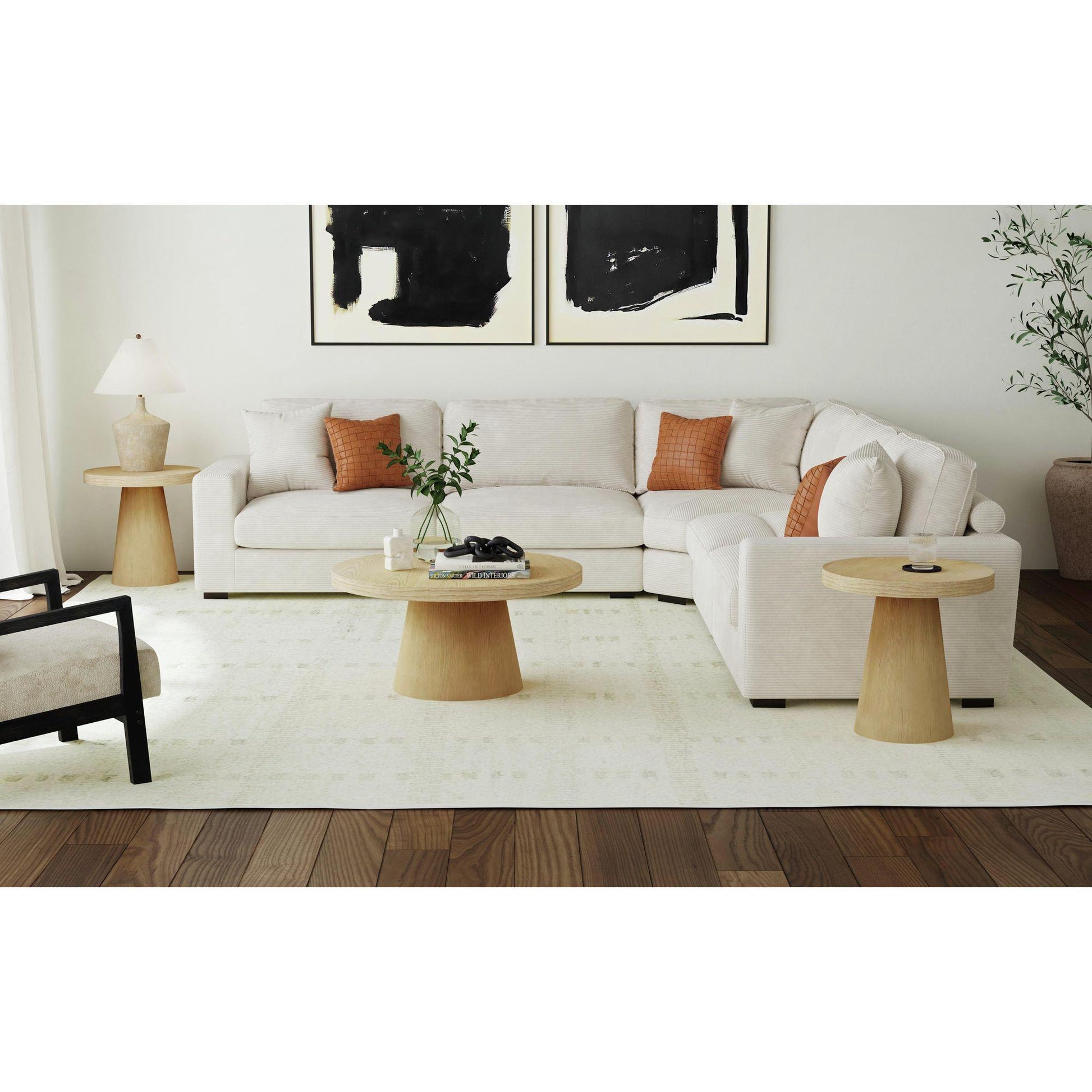  Elements International Portland T-1710-5-CT1 Round Coffee Table IMAGE 3