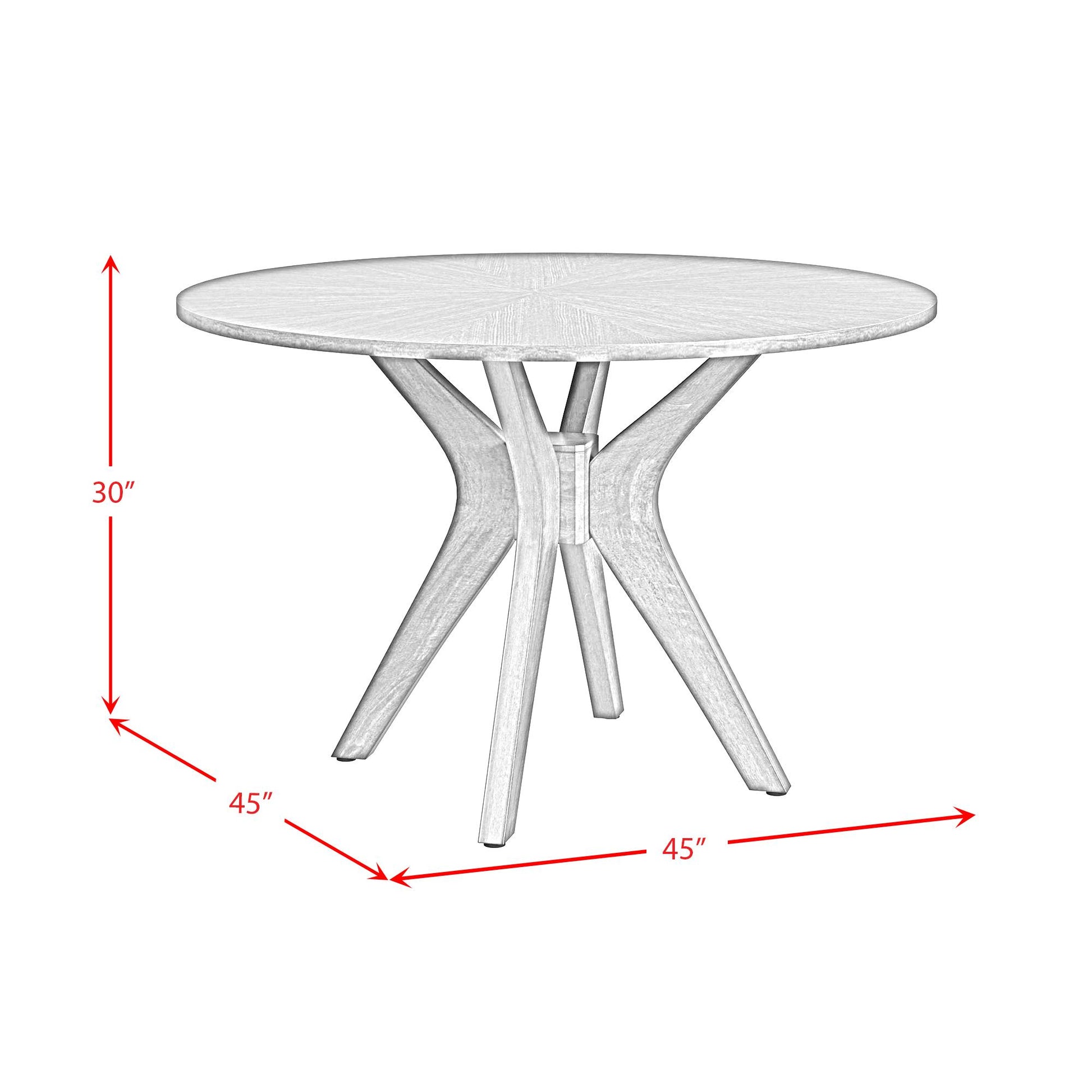  Elements International Santa Barbara D-16550-5-RDT Round Dining Table IMAGE 12