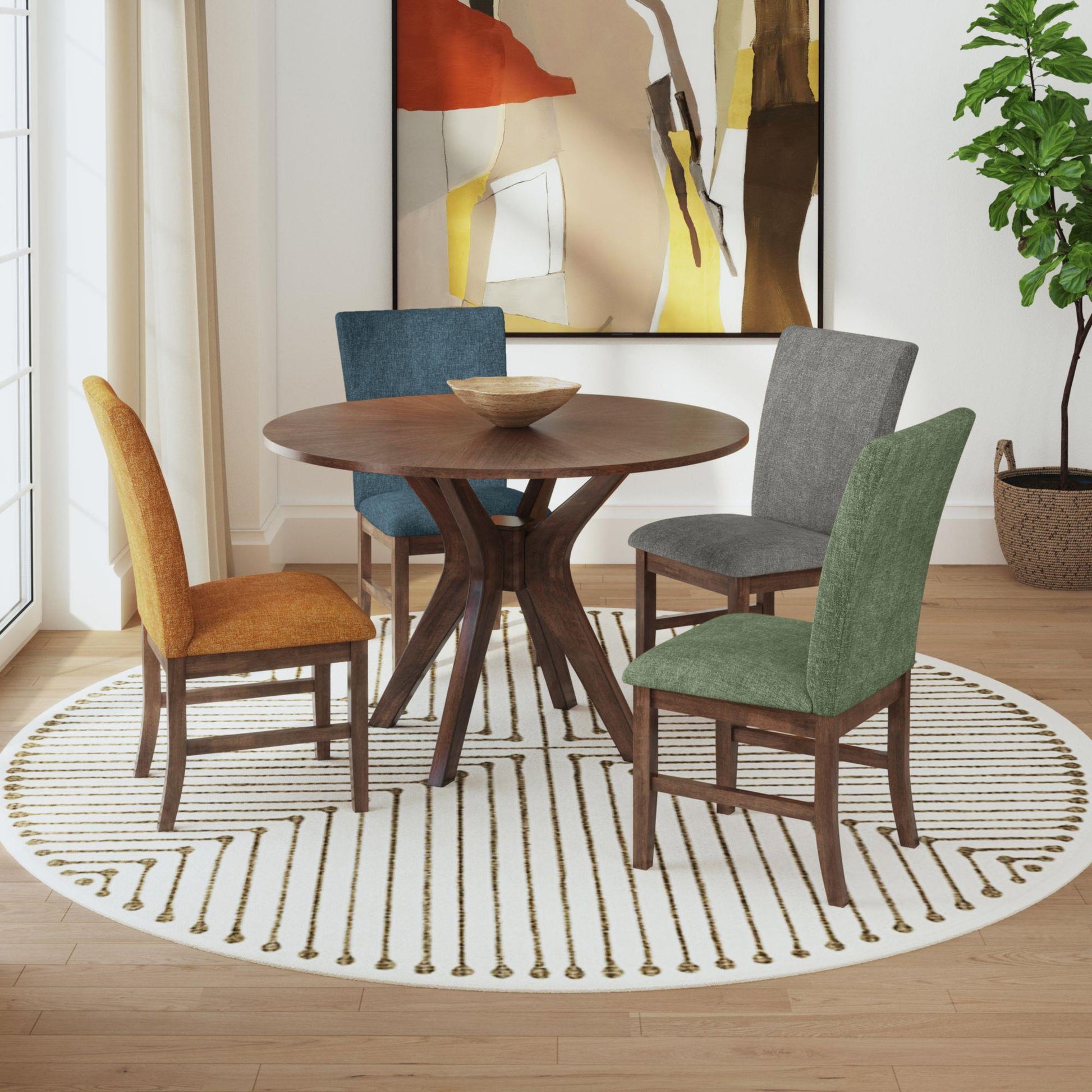  Elements International Santa Barbara D-16550-5-RDT Round Dining Table IMAGE 3
