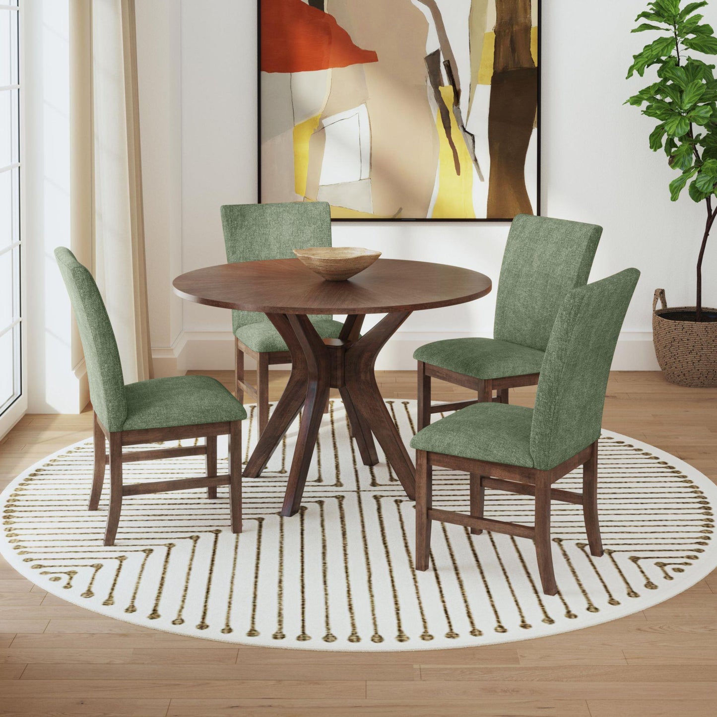  Elements International Santa Barbara D-16550-5-RDT Round Dining Table IMAGE 4