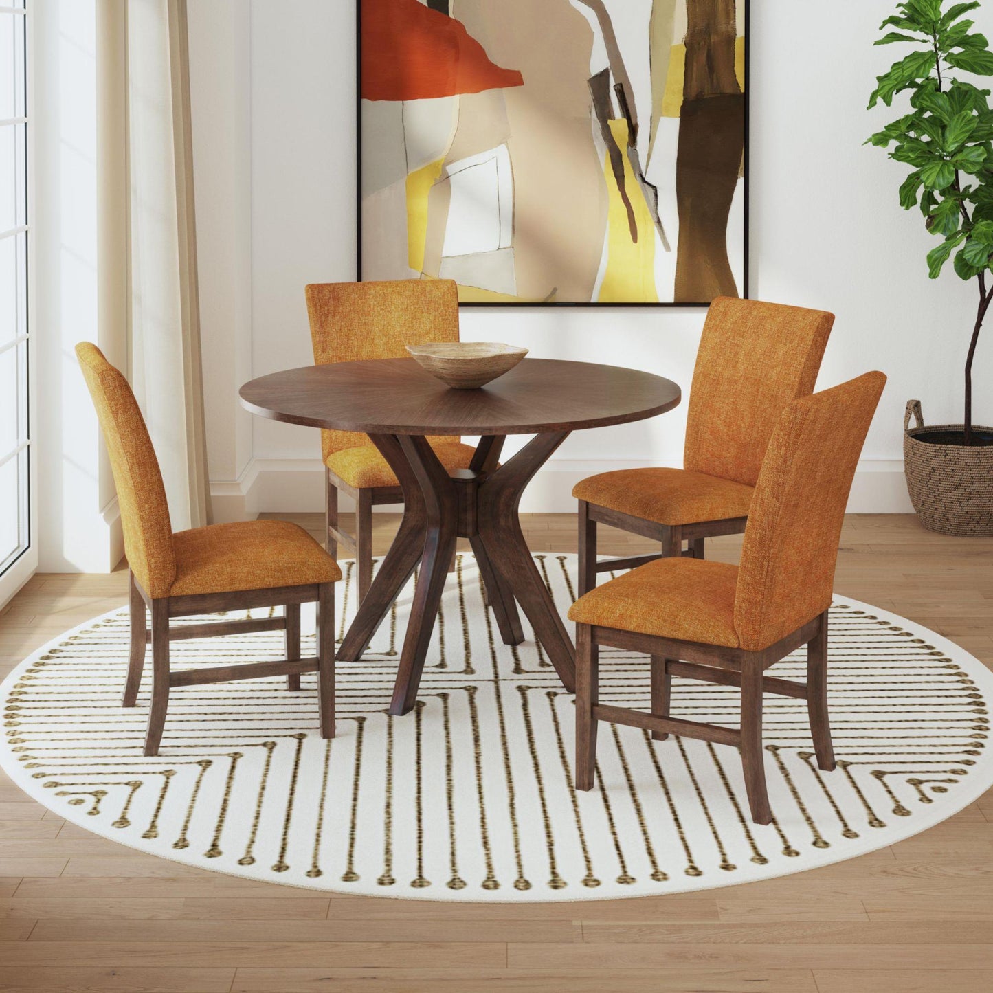  Elements International Santa Barbara D-16550-5-RDT Round Dining Table IMAGE 5