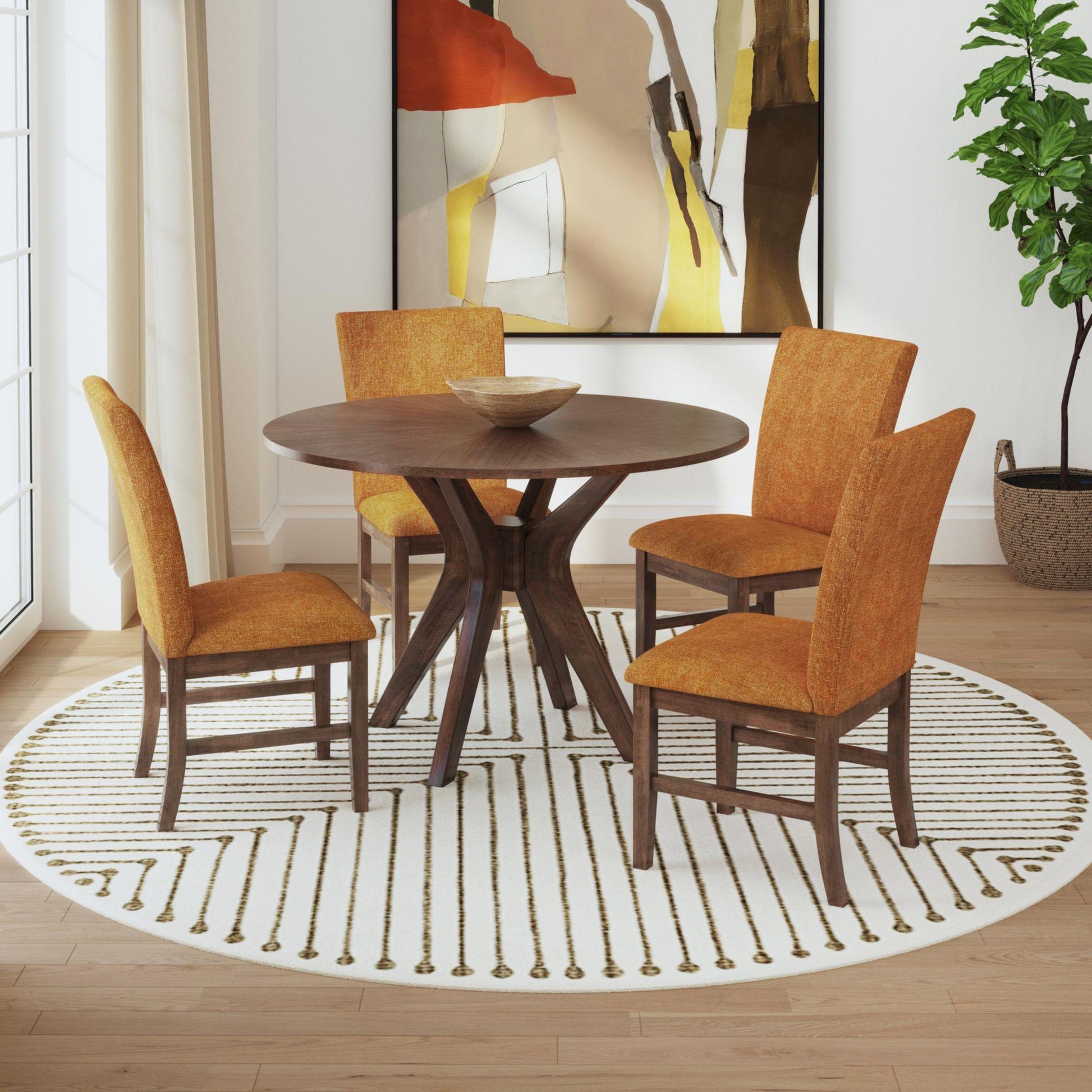  Elements International Santa Barbara D-16550-5-RDT Round Dining Table IMAGE 5