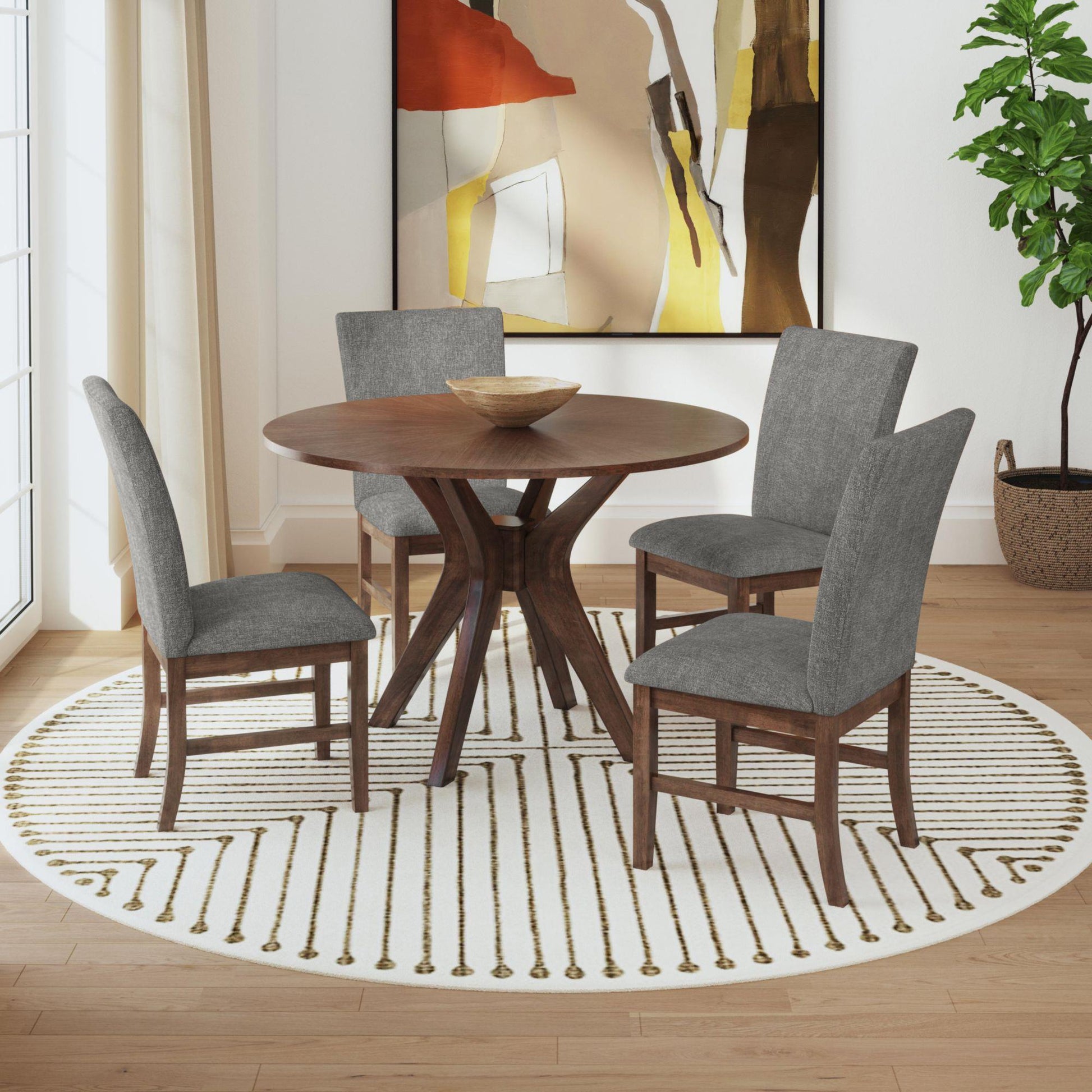  Elements International Santa Barbara D-16550-5-RDT Round Dining Table IMAGE 6