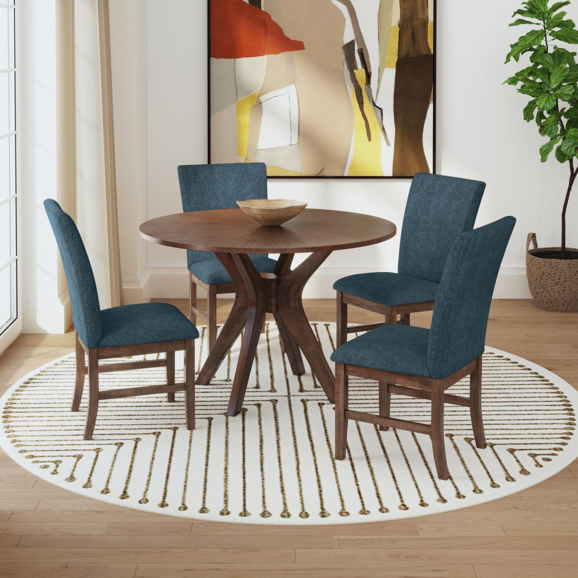  Elements International Santa Barbara D-16550-5-RDT Round Dining Table IMAGE 7