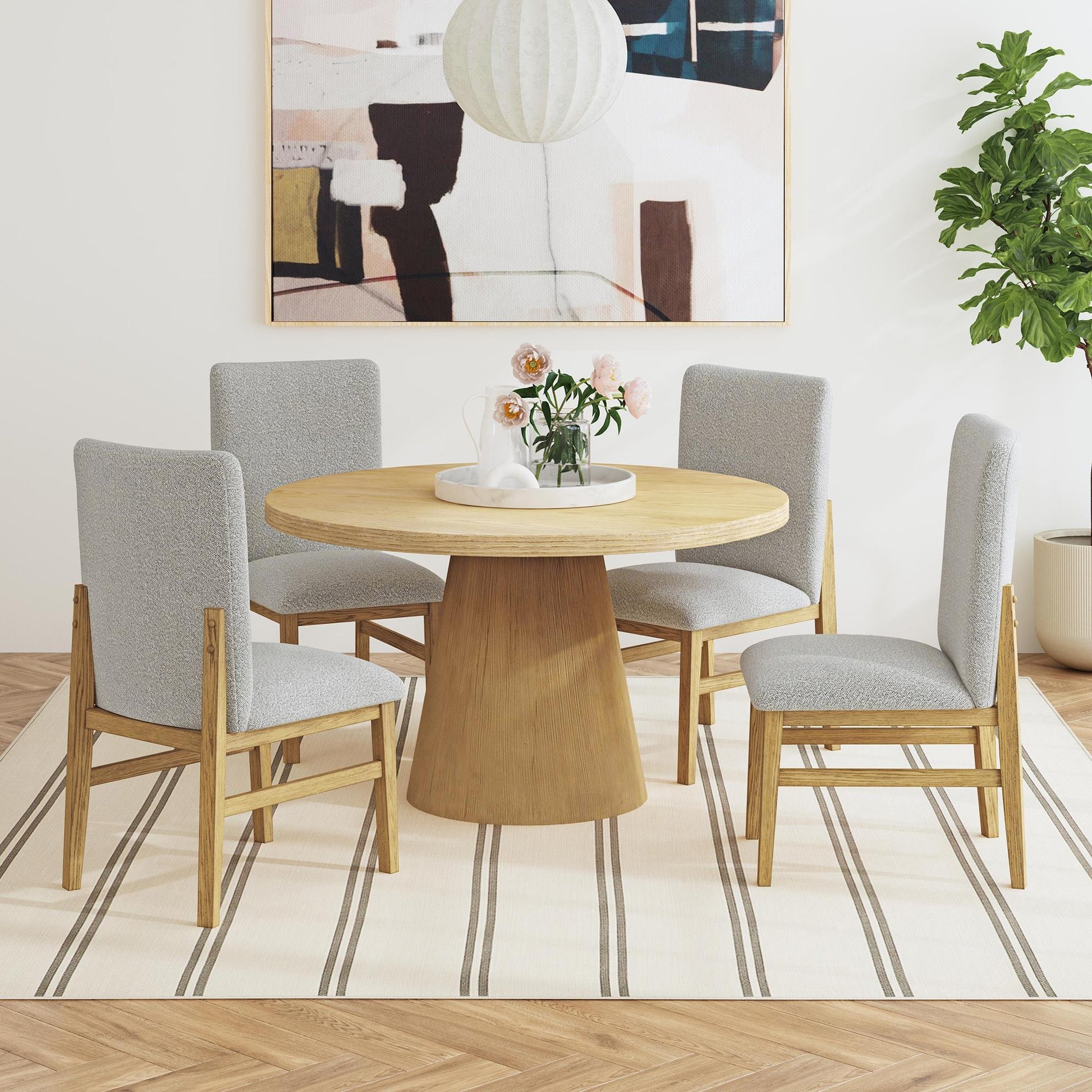  Elements International Portland D-1710-5-DT Round Dining Table IMAGE 2