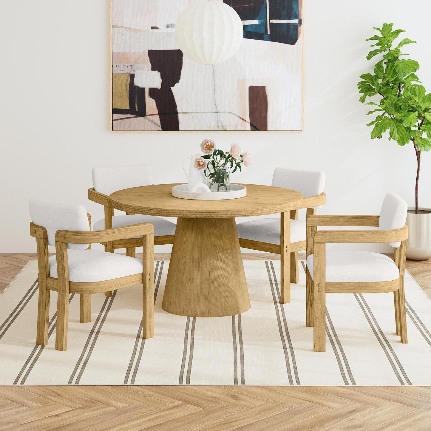  Elements International Portland D-1710-5-DT Round Dining Table IMAGE 3