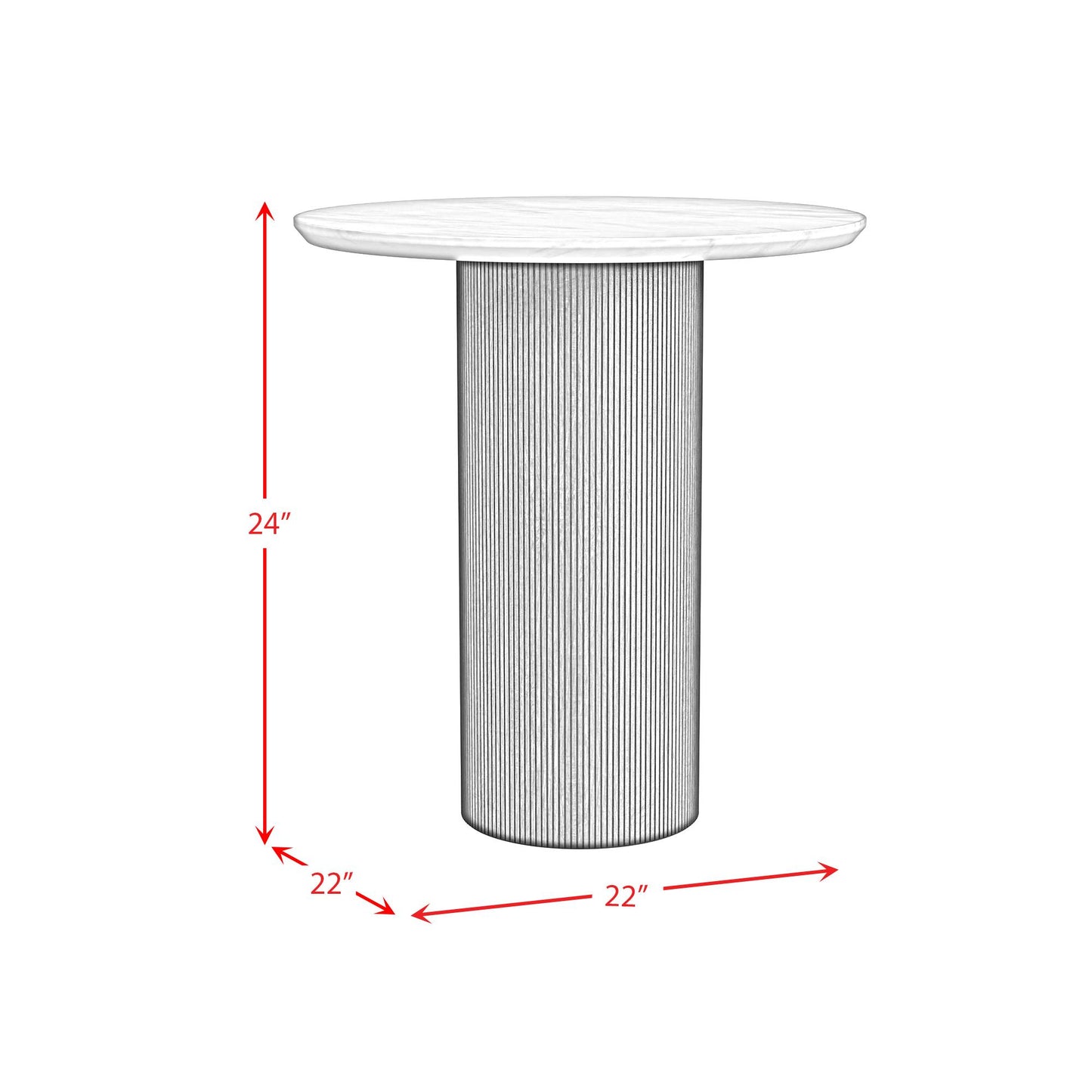  Elements International Sylvie T-16000-5-RET Round End Table IMAGE 8
