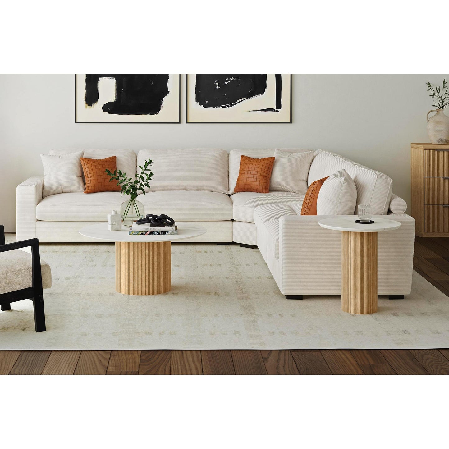  Elements International Sylvie T-16000-6-RET Round End Table IMAGE 3