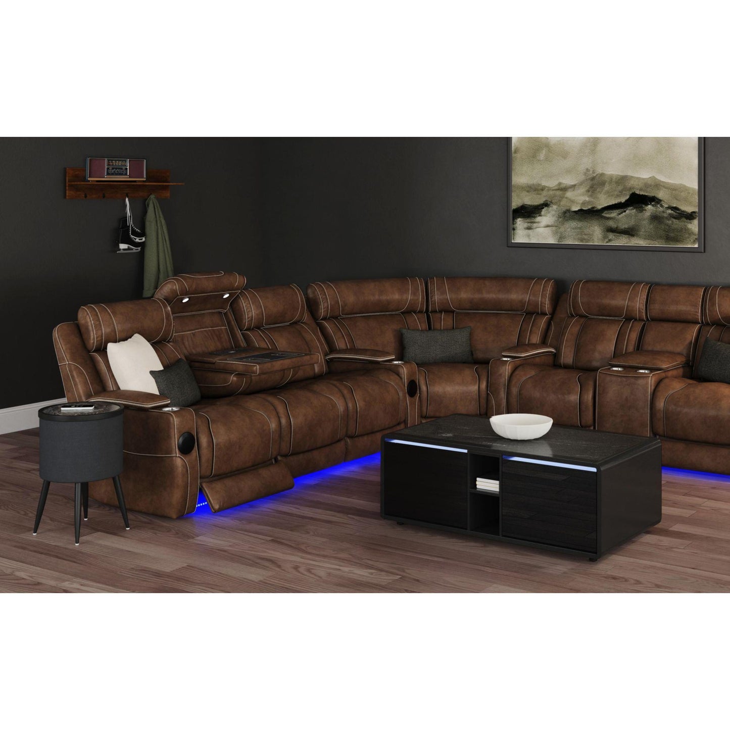  Elements International Halo T-18400-8-RETS Round Smart End Table IMAGE 3