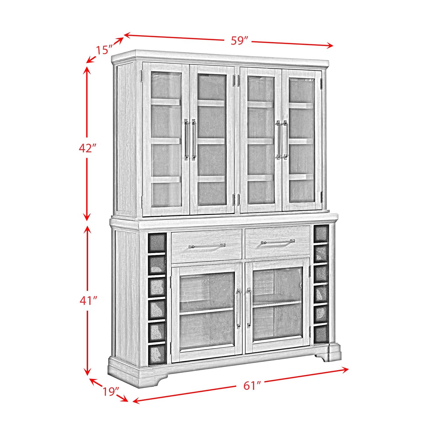  Elements International Montrose D-16670-8-SVHT Server And Hutch IMAGE 15