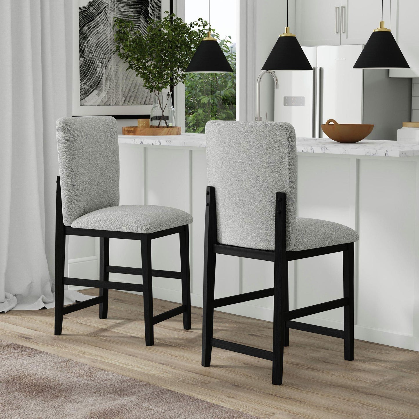  Elements International Portland D-1710-8-BST1 Square Back Barstool IMAGE 4