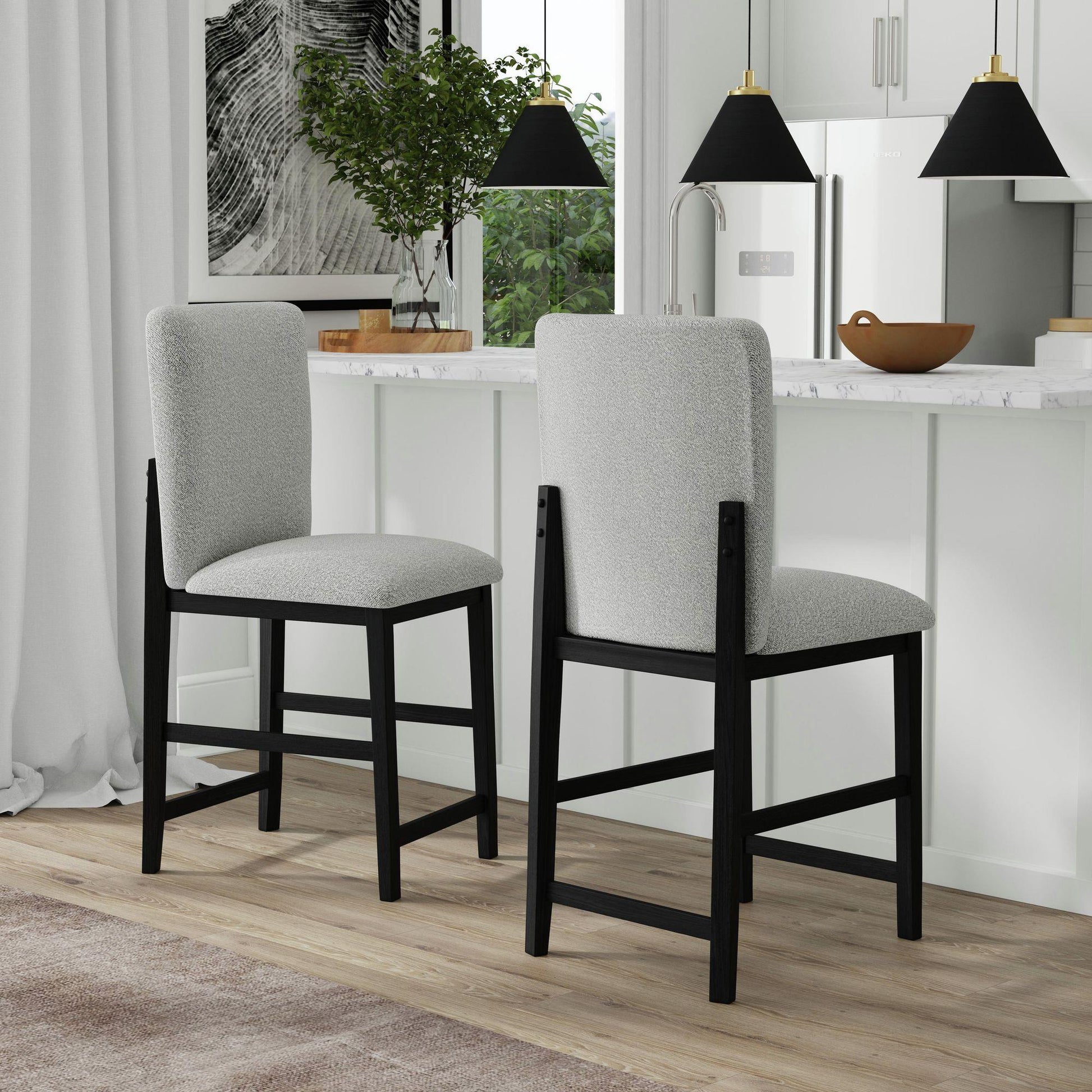  Elements International Portland D-1710-8-BST1 Square Back Barstool IMAGE 4